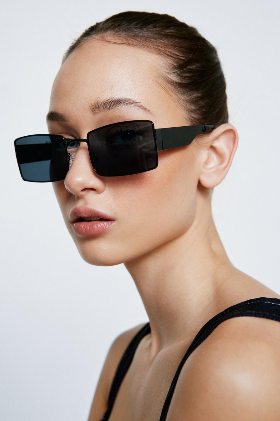 Rectangle Thick Frame Sunglasses
