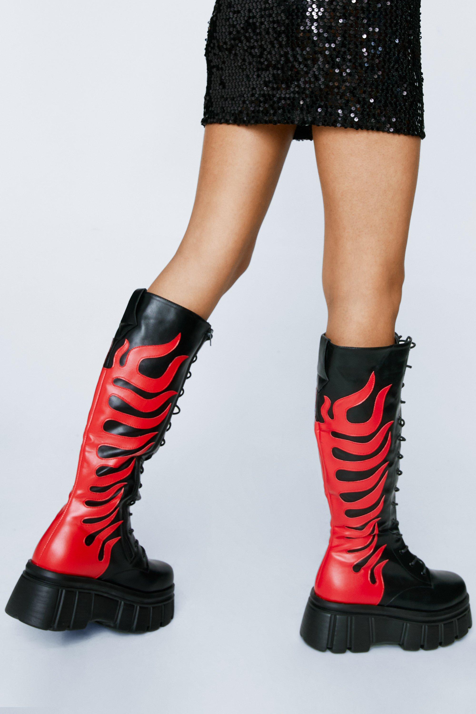 Demonia hot sale flame boots