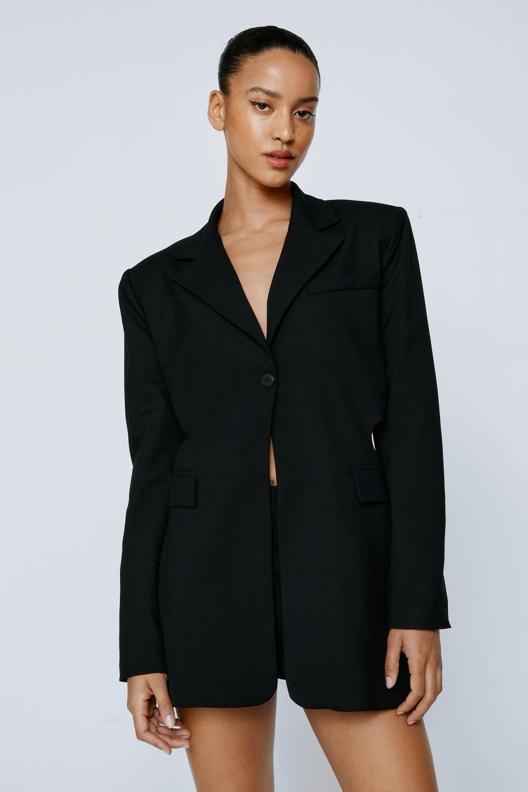 Petite - Combishort blazer ample, Black image number 1