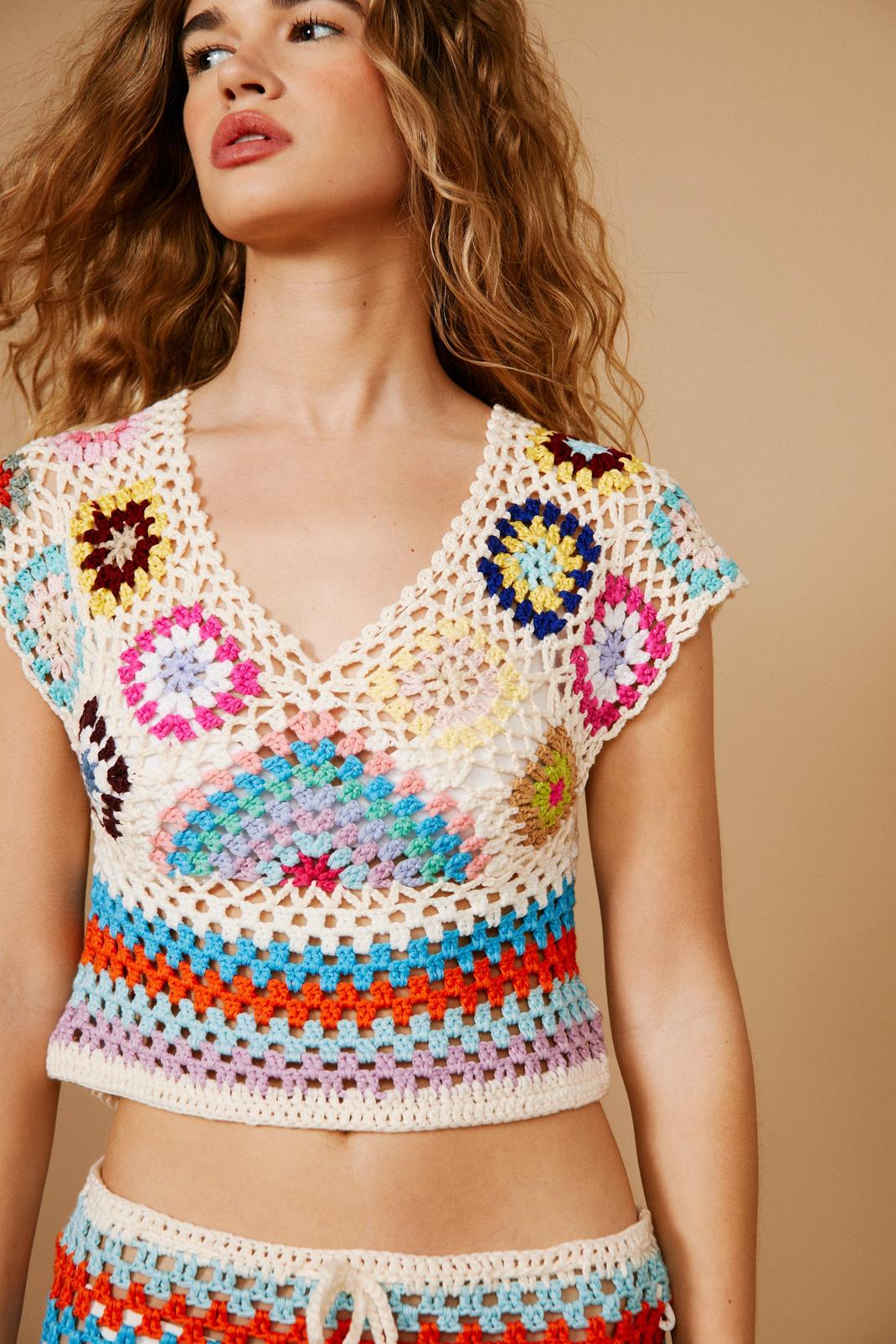 Crochet Multi Color Top image number 1