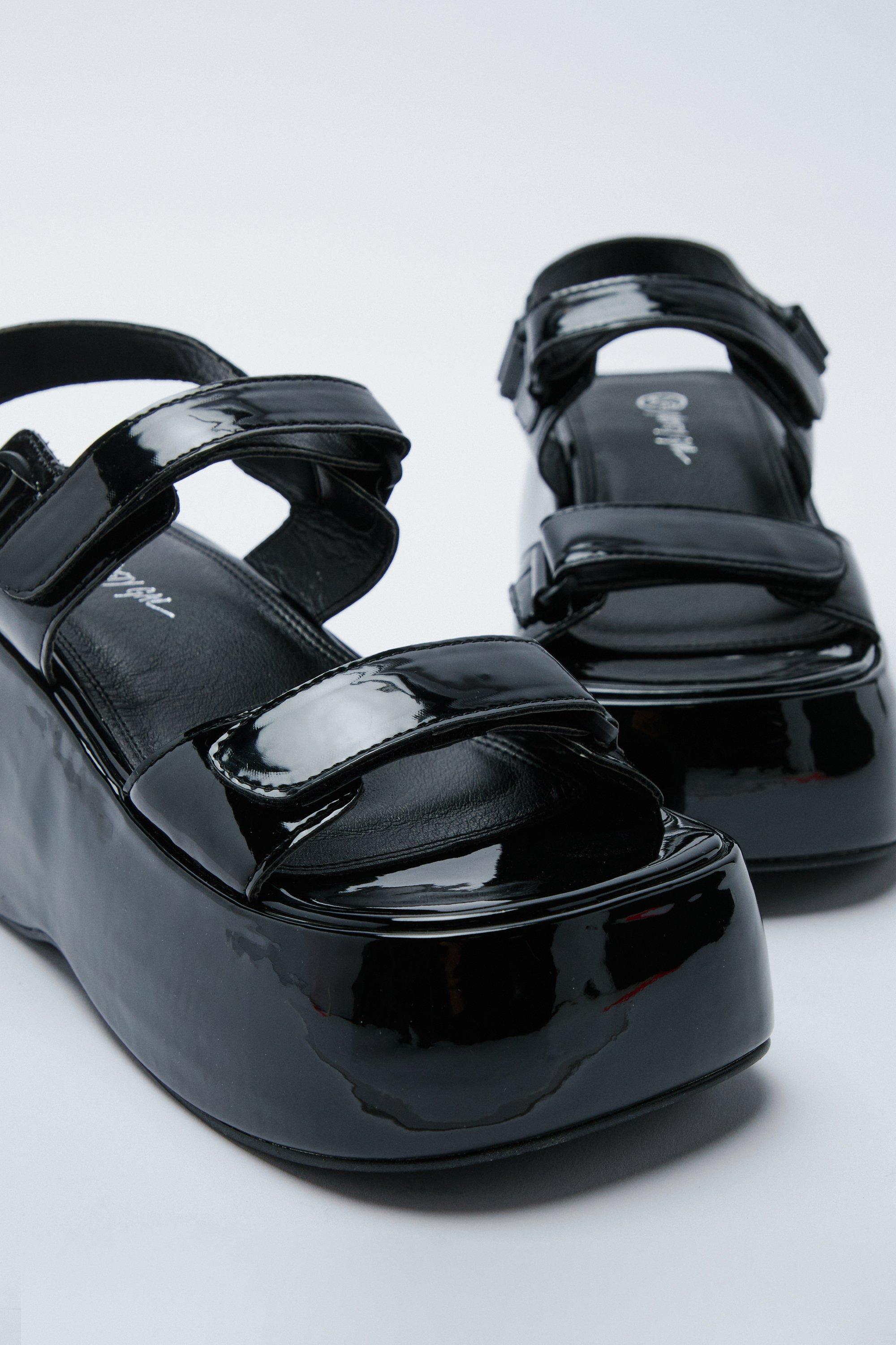 Nasty gal store black platform sandals