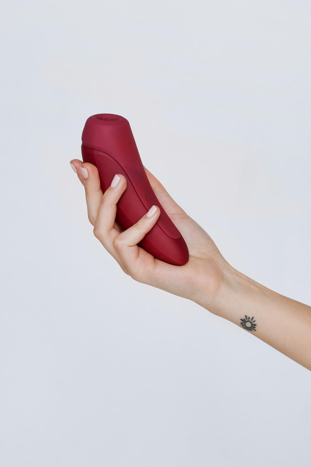 Red Rechargeable Satisfyer App Enabled Curvy Sex Toy image number 1