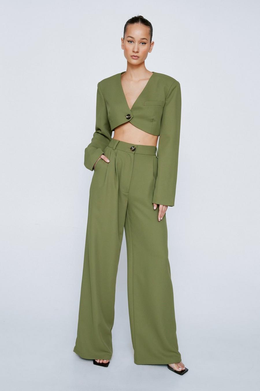 Pleated Wide Leg Tailored Trouser