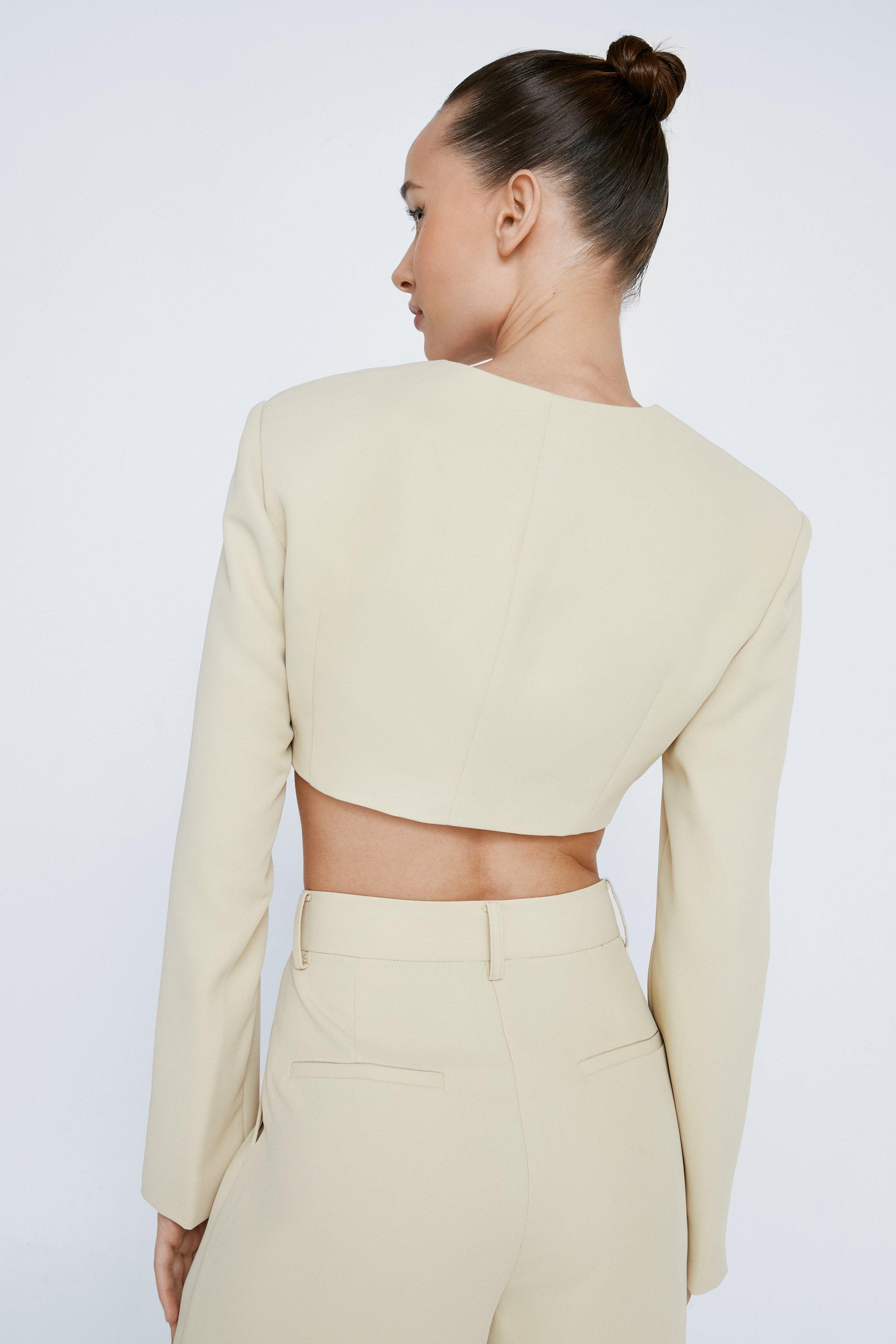 Cropped blazer clearance petite