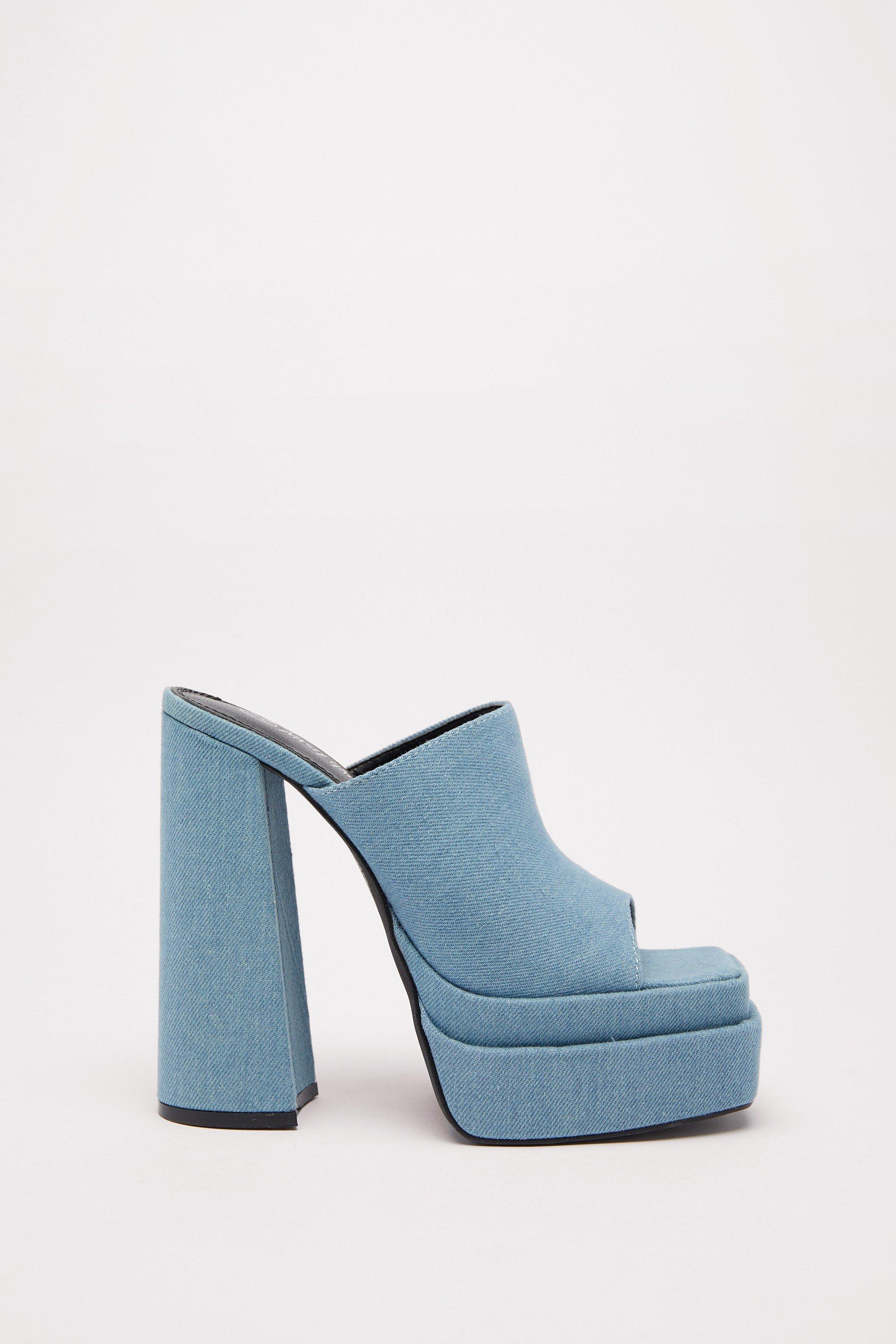 Denim hotsell platform heels