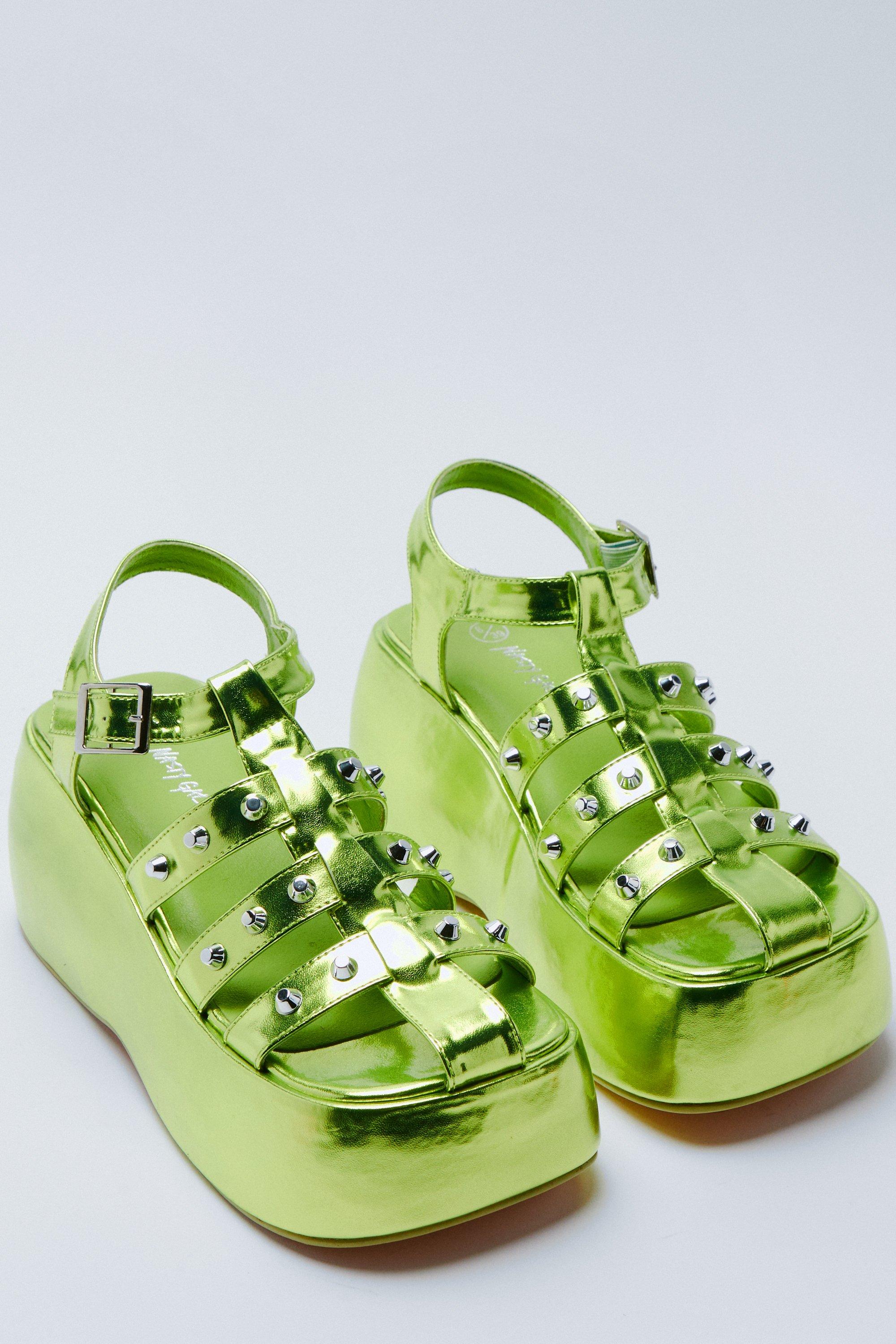 Neon green cheap platform sandals