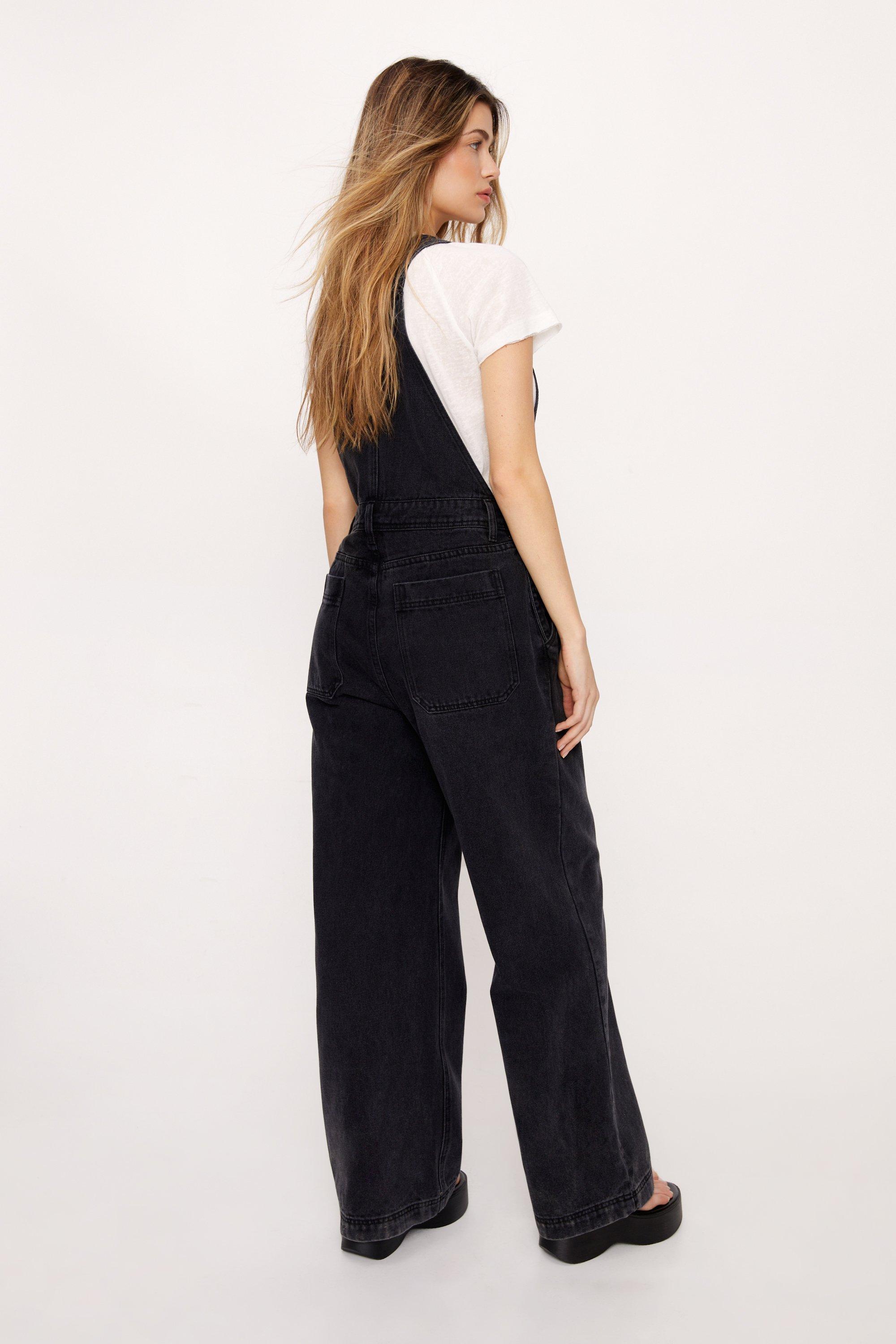 Ins trendy loose American style front pocket straight overalls