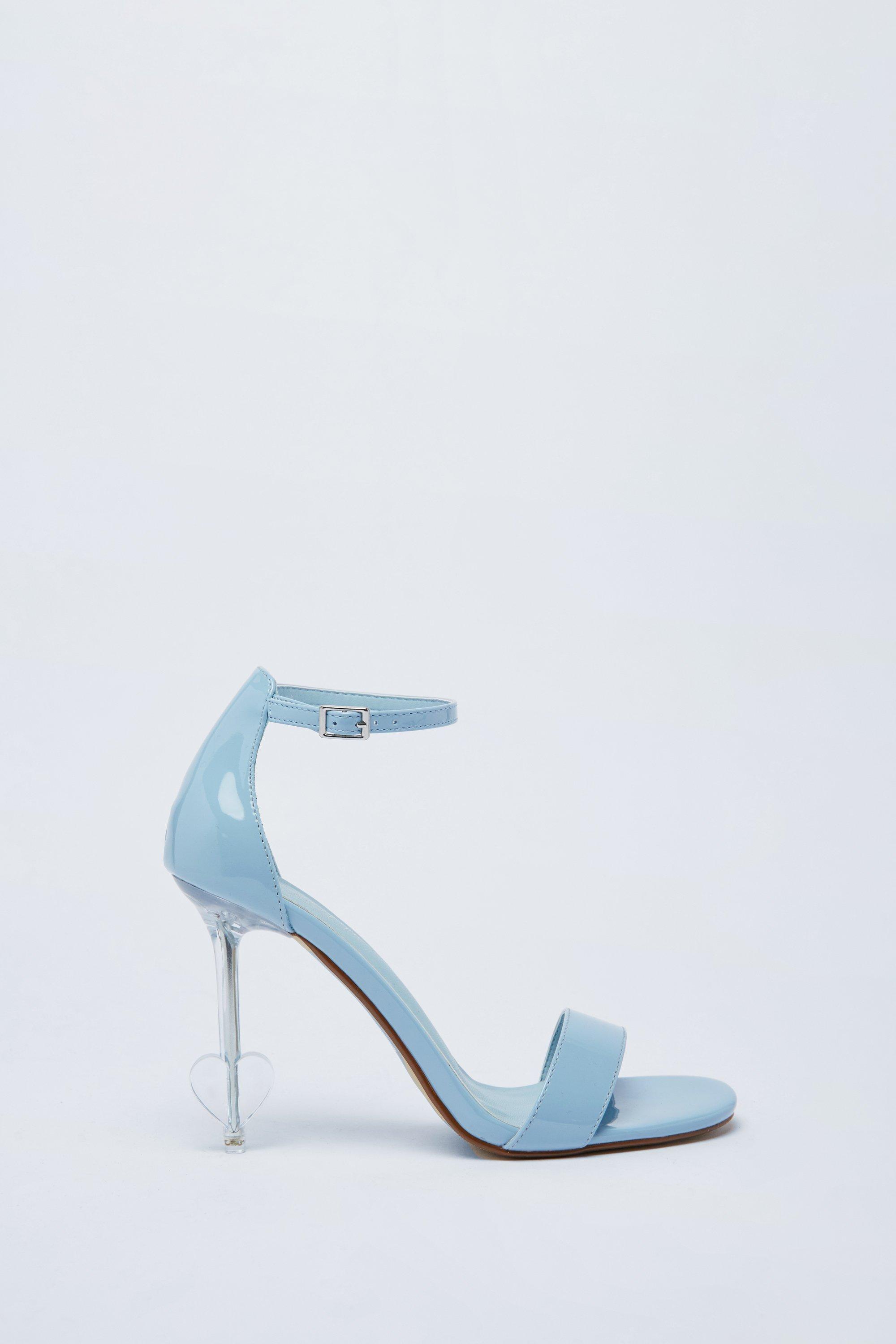 Faux Leather Metallic Heart Heels Nasty Gal