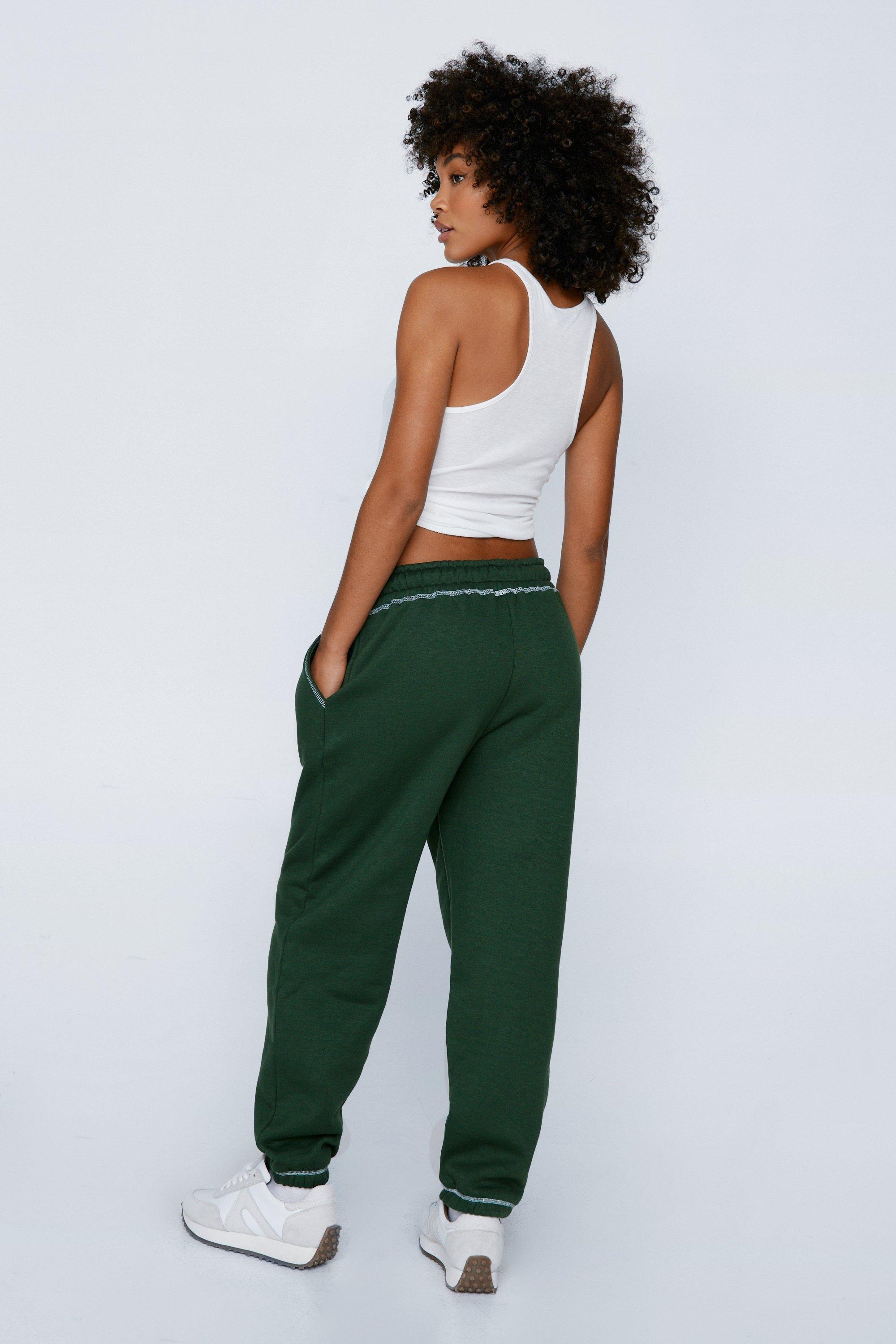 Women Logo Embroidered Joggers with Contrast Panels