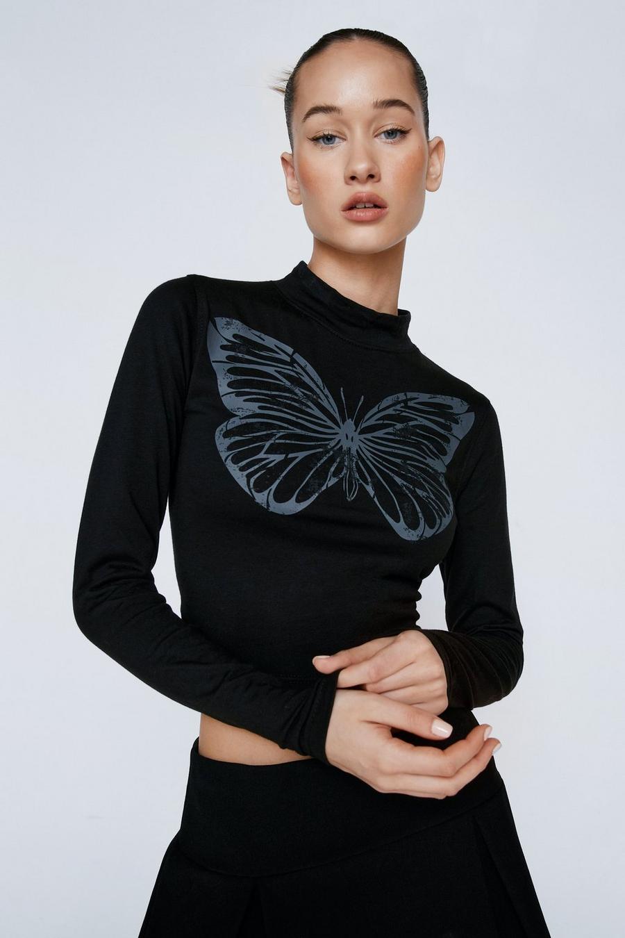 Butterfly Print Graphic T-shirt