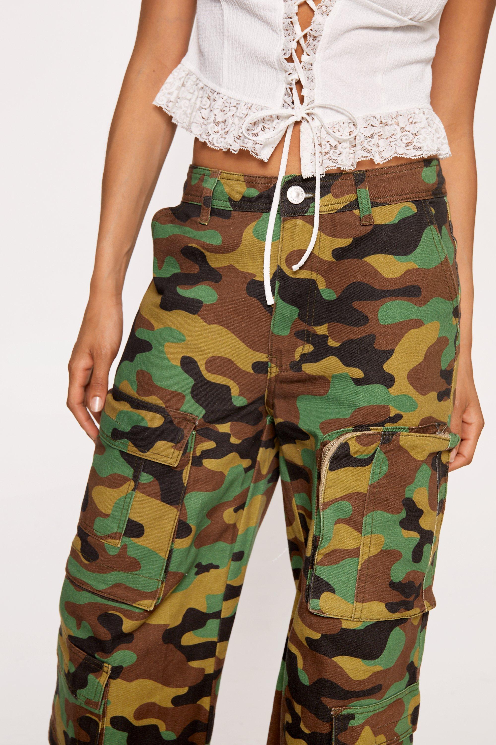 Extreme Parachute Camo Gradient Nylon Cargo Pants