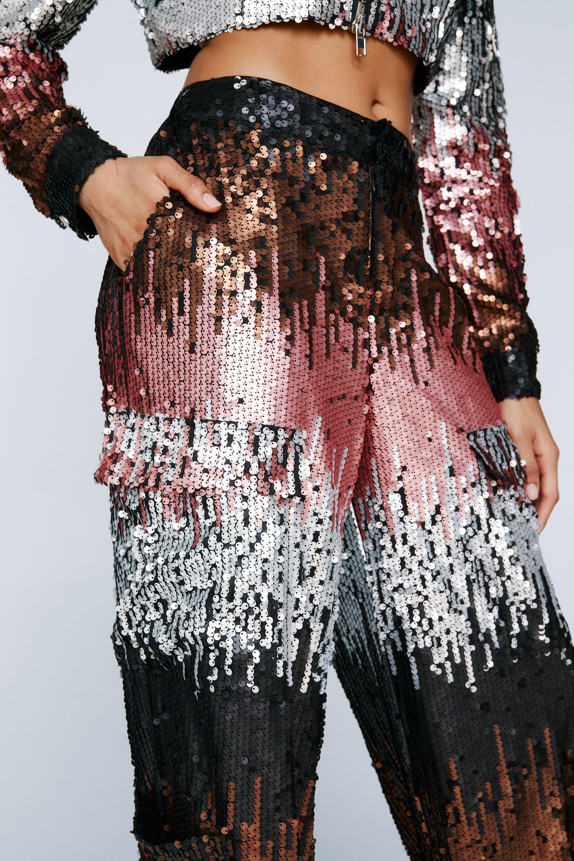 Ombre Sequin Cargo Pants | Nasty Gal