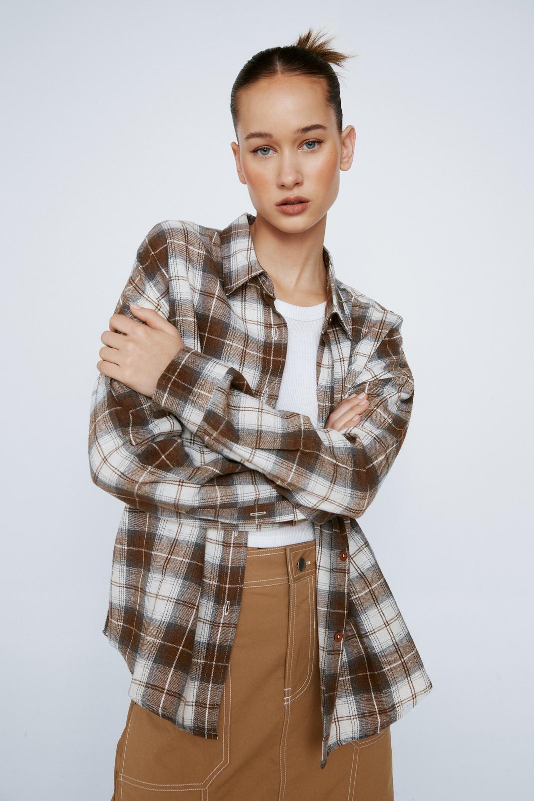 Brown Check Relaxed Shirt image number 1