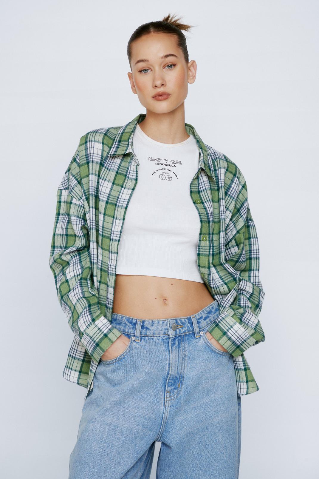 Green Check Relaxed Shirt image number 1