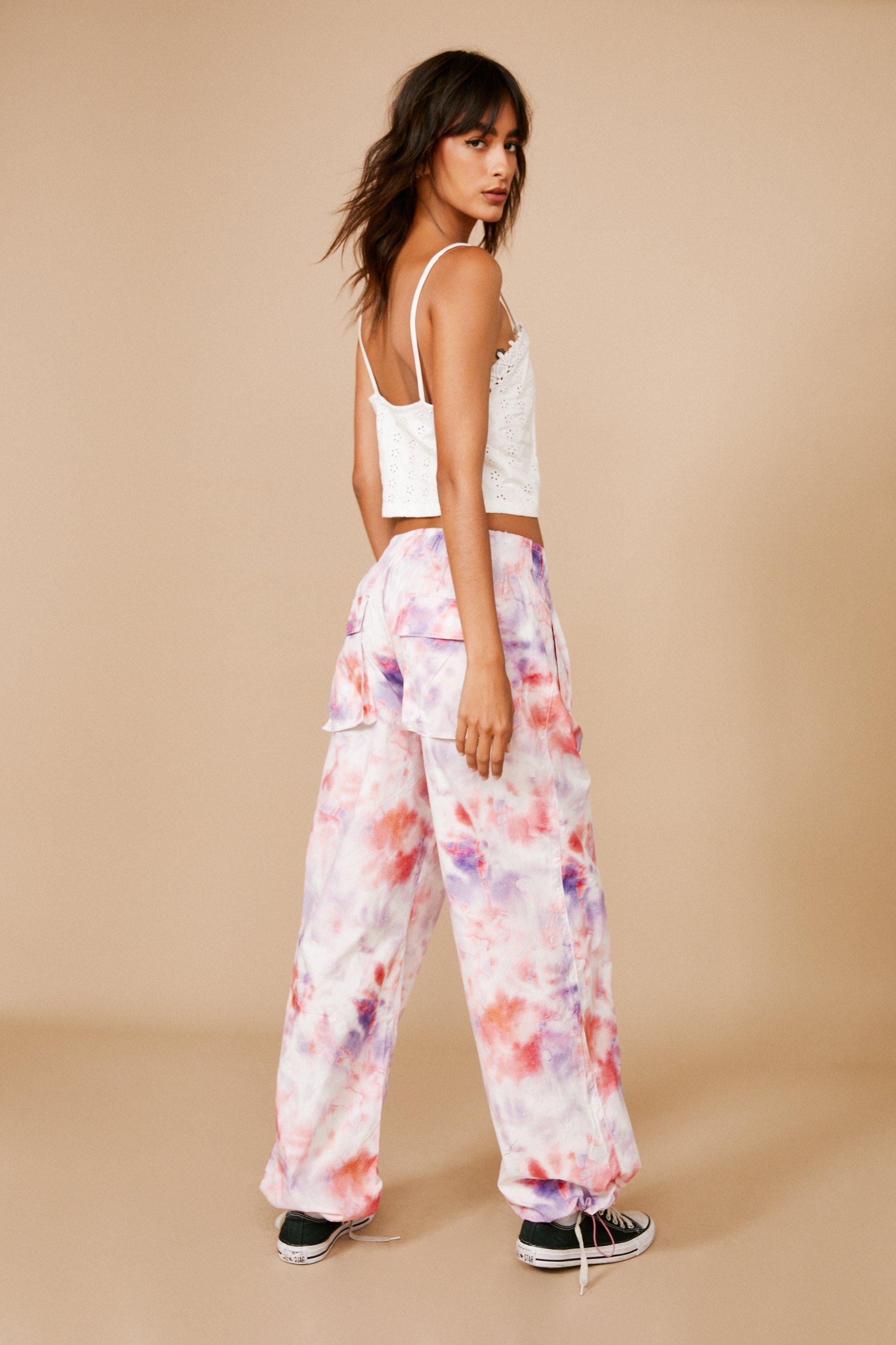 Tie Dye Print Cargo Pants