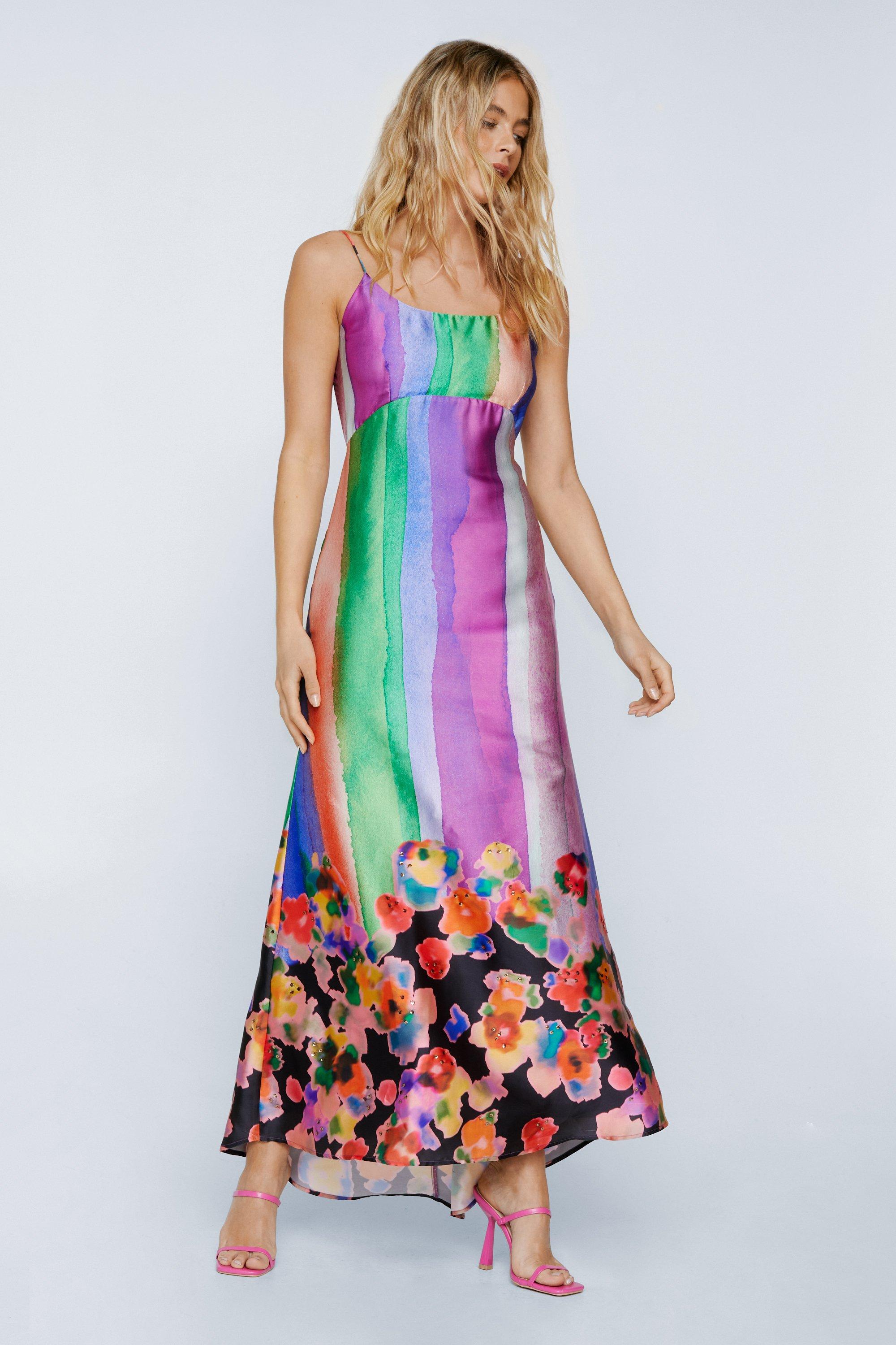 Rainbow Tie Dye Maxi Dress