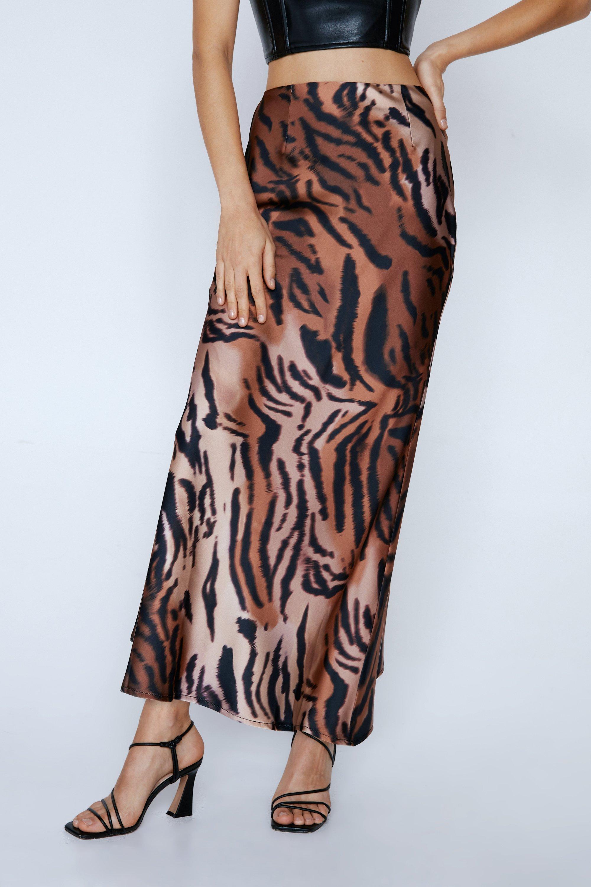 Animal print maxi skirt petite best sale