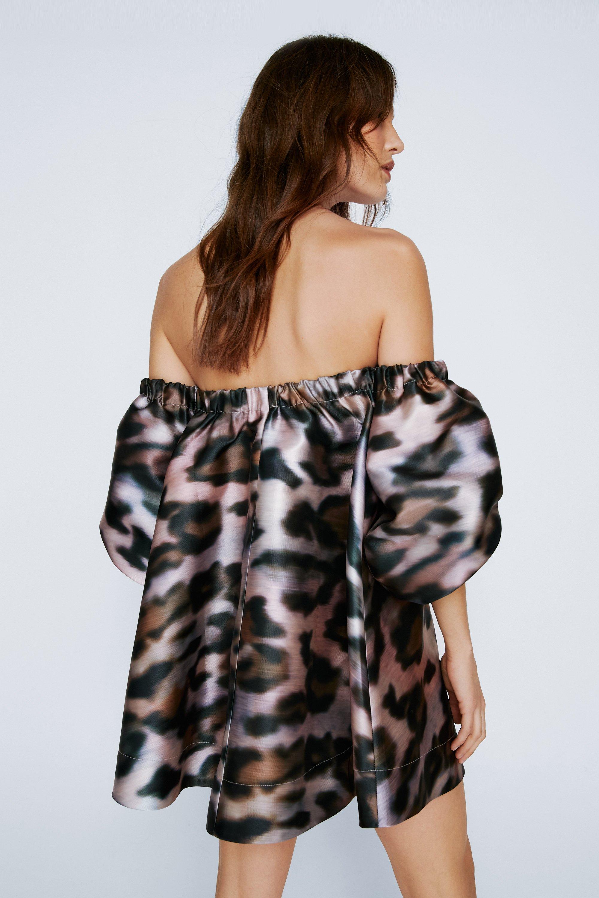 Leopard print outlet bardot maxi dress