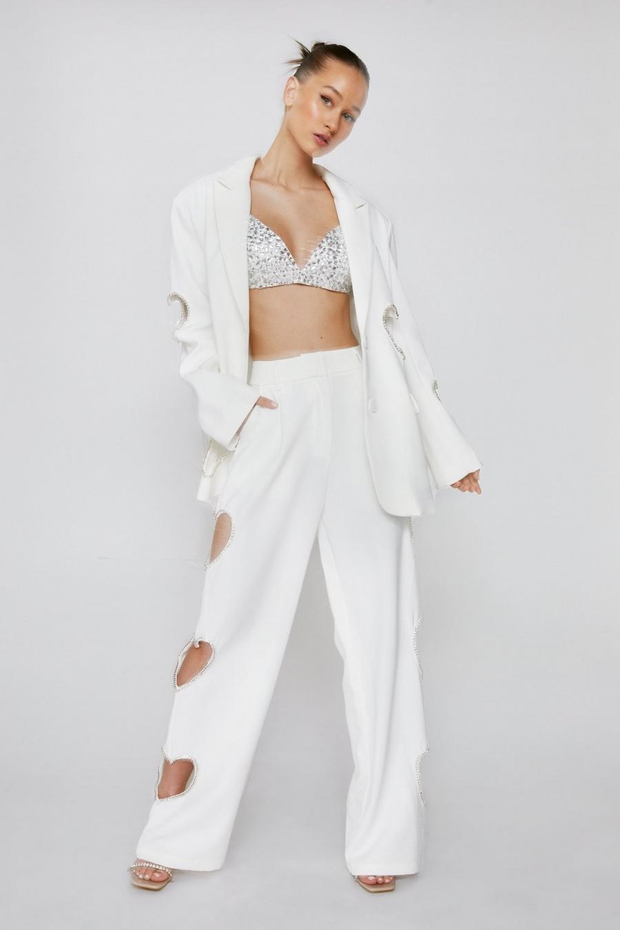 Marvilla Two Piece Set - Crop Top and Tailored Pants Set in Light