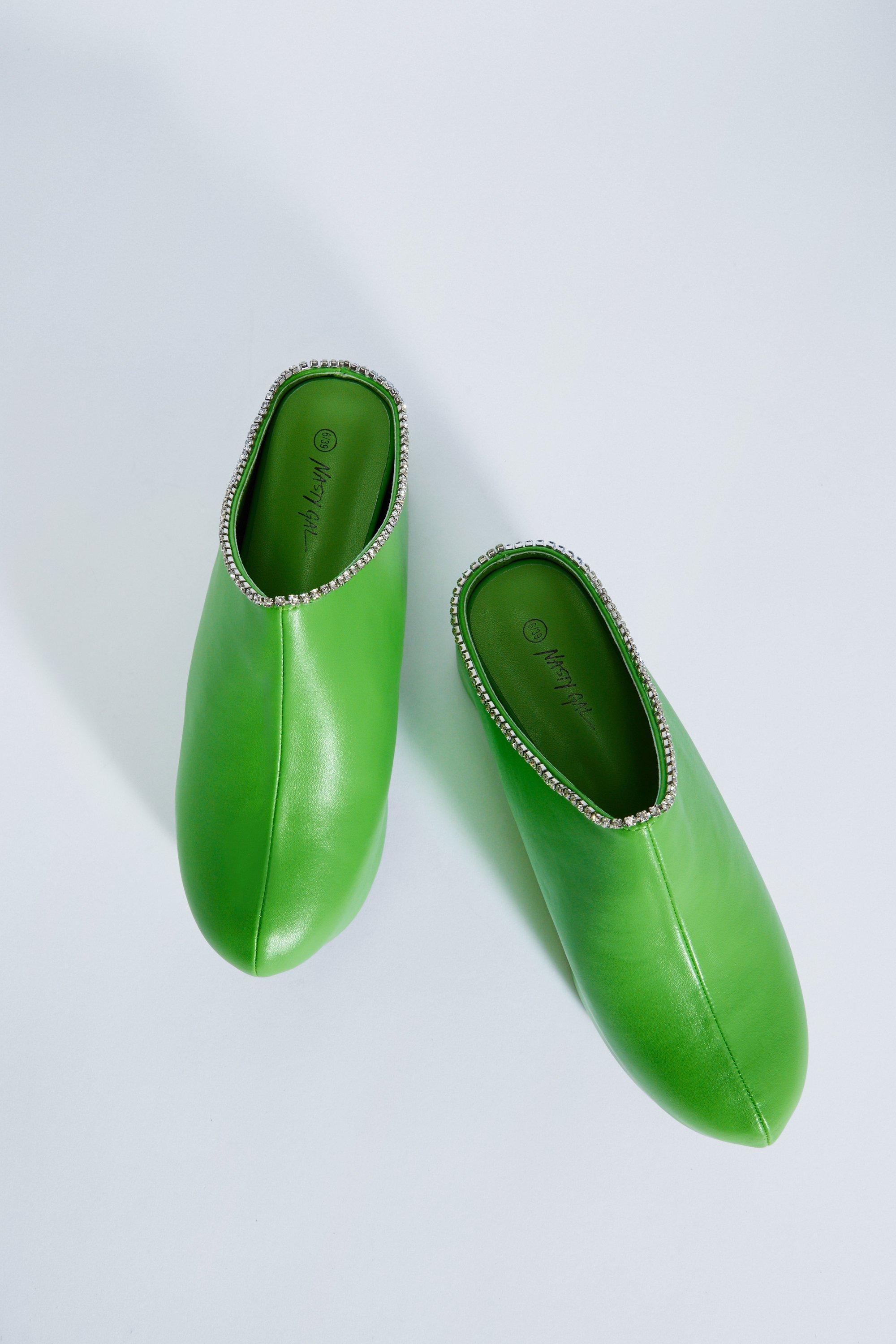 Faux store leather clogs