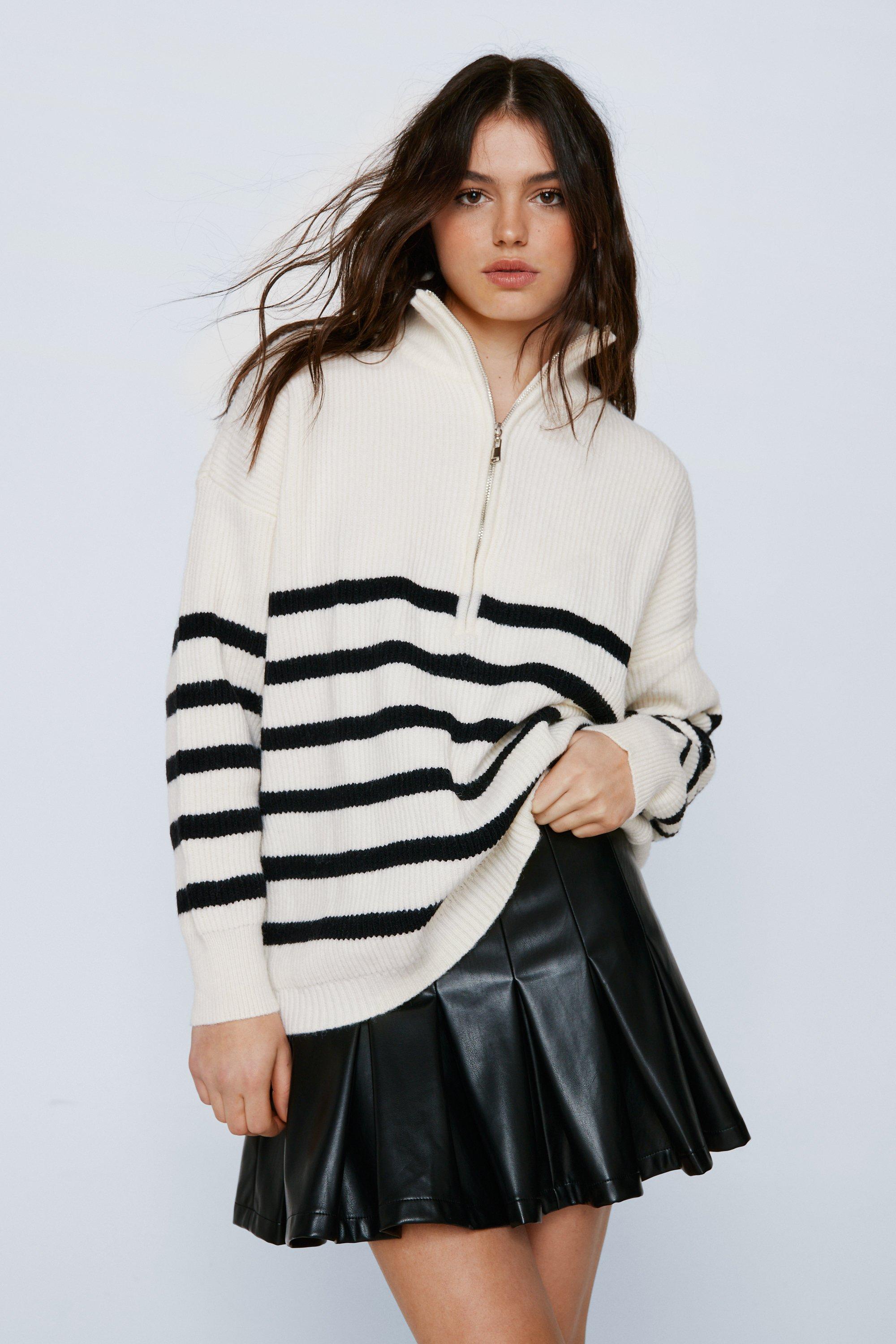 FAITHFULL THE BRAND Erika Knit Sweater in Off White Stripe