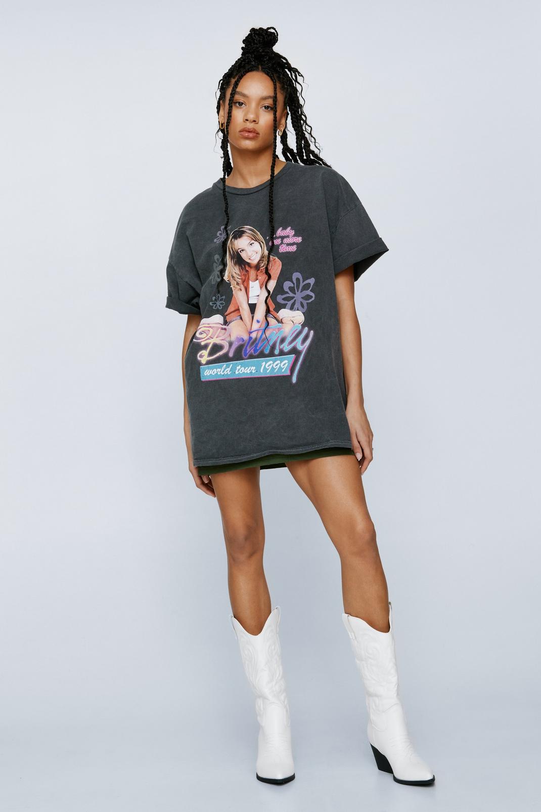 Black Britney Spears Tour Extreme Oversized Graphic Tee image number 1