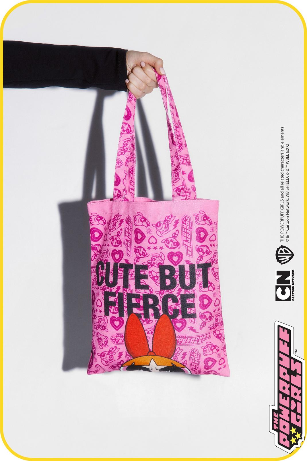 Les Super Nanas - Tote bag imprimé Cute But Fierce, Pink image number 1