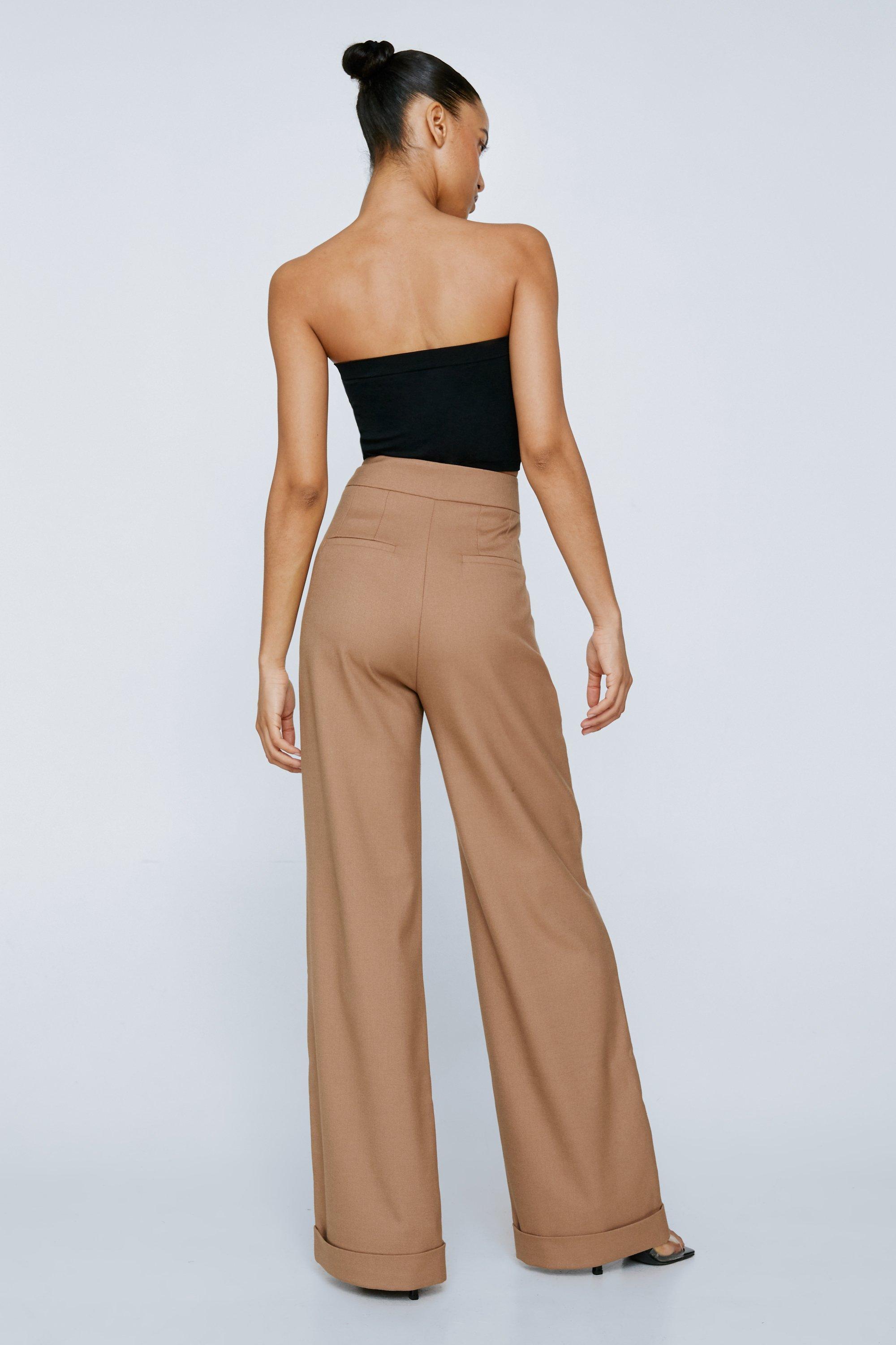 Super high waisted wide best sale leg trousers