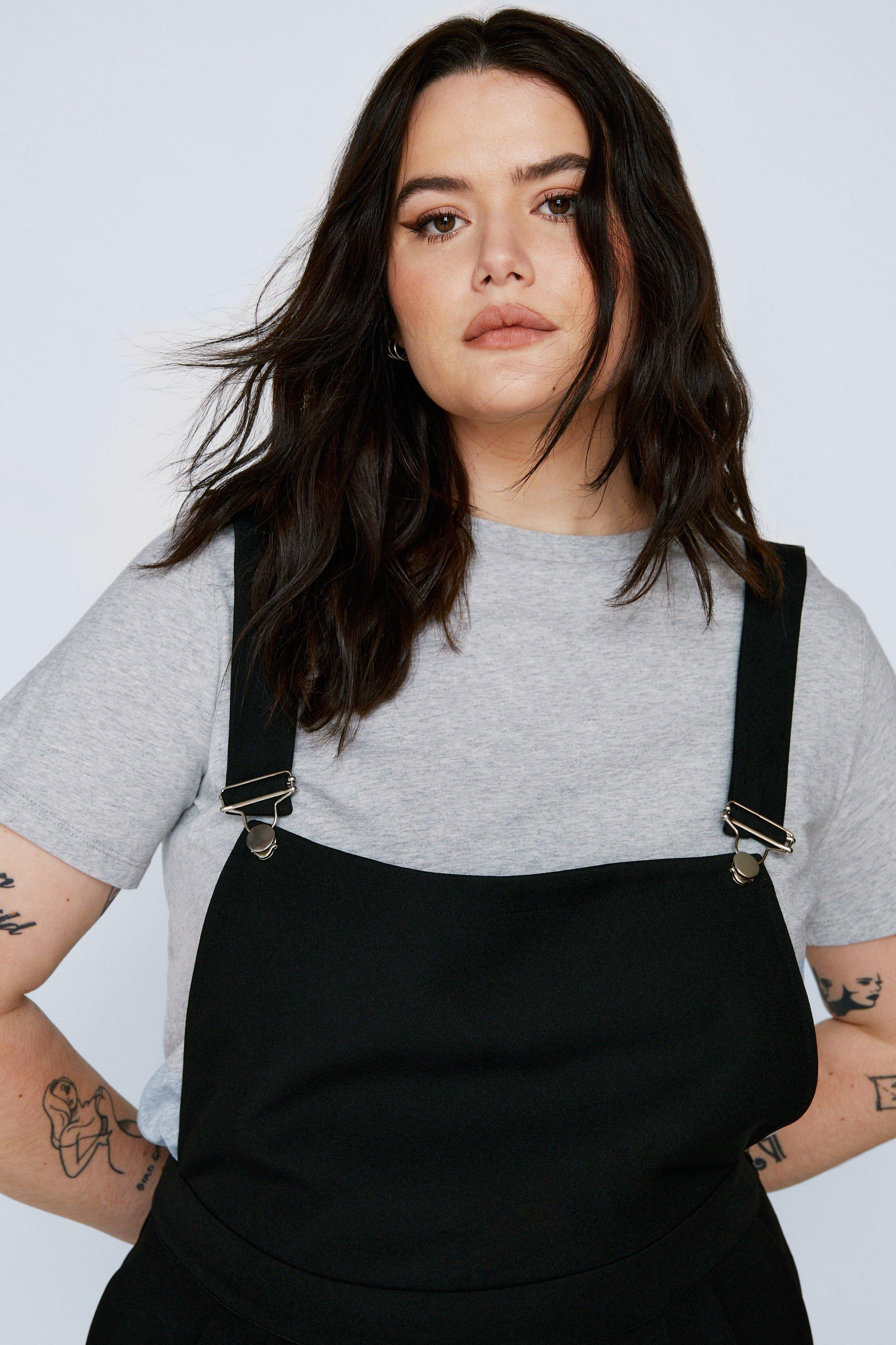 Plus size black on sale overalls