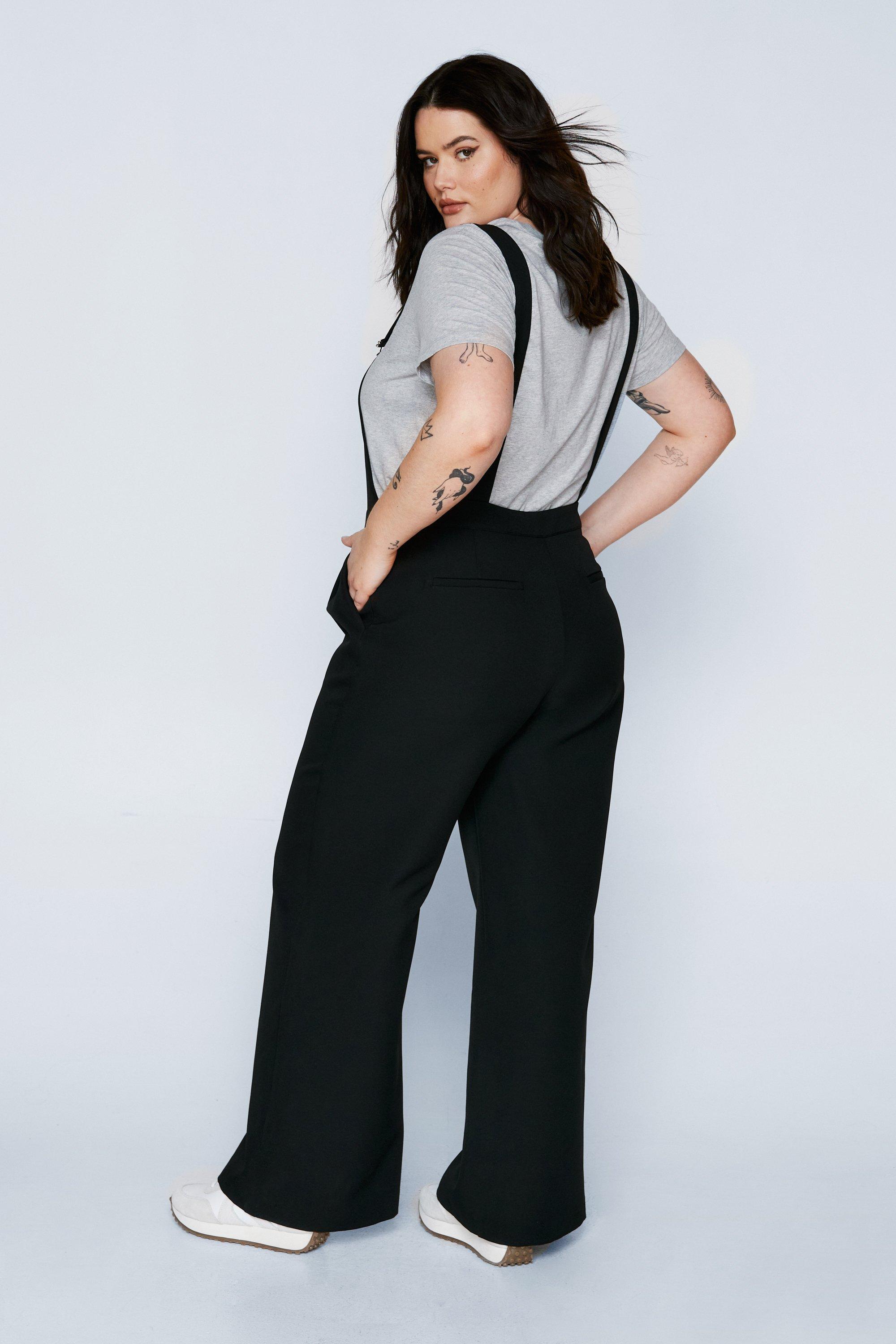 Plus size black store overalls