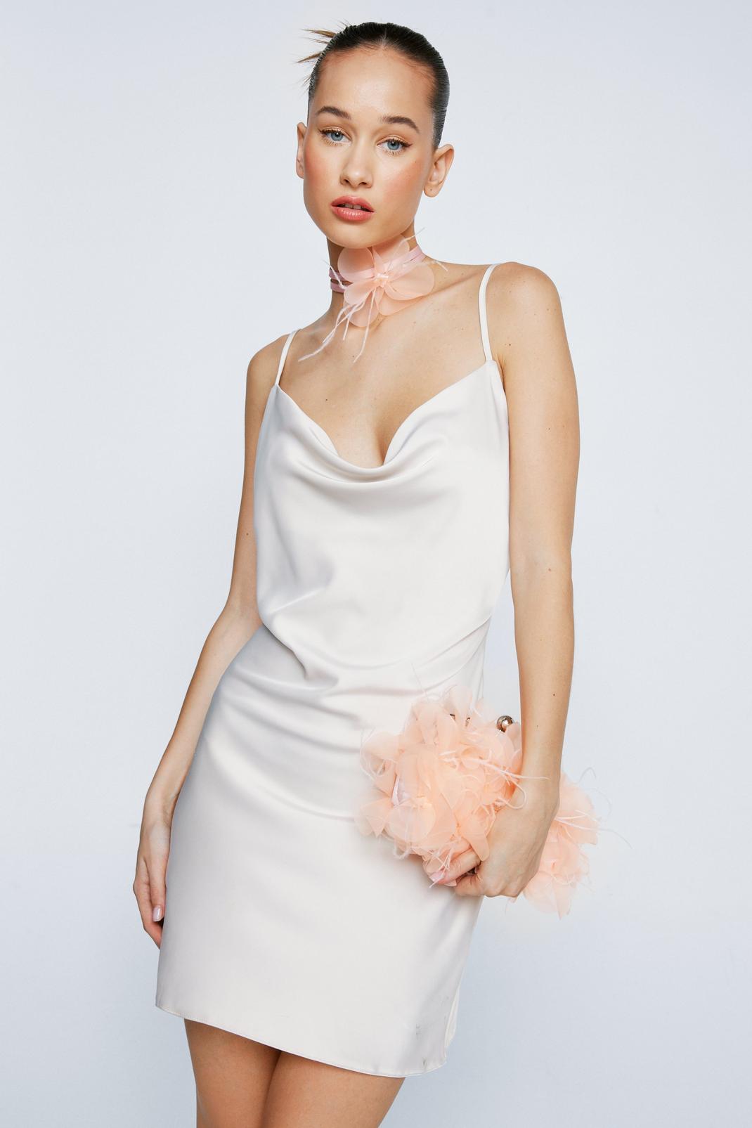 Pink Flower & Feather Bag And Corsage 2 Piece Set image number 1