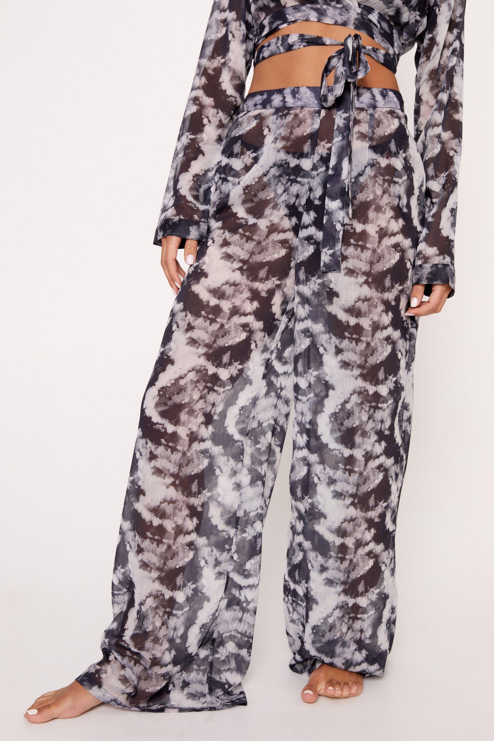 Crinkle Split Wide Leg Cover Up Pants