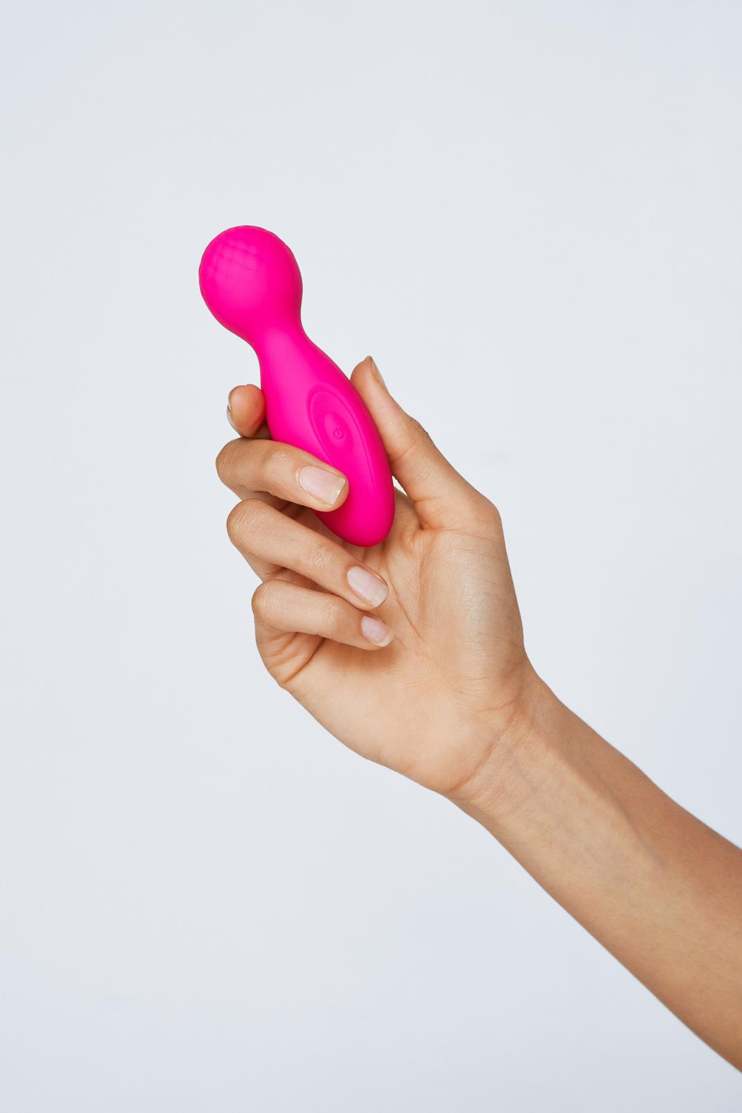 Pink 10-Function Mini Wand Vibrator Sex Toy image number 1