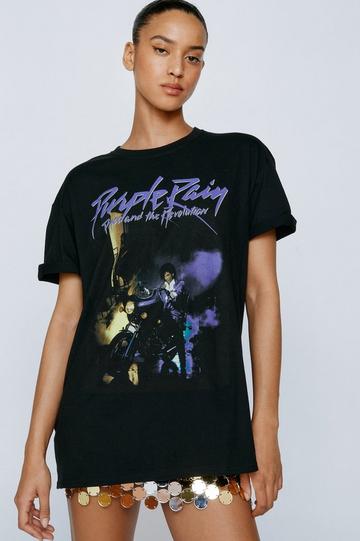 Prince Purple Rain Oversized Graphic T-shirt black