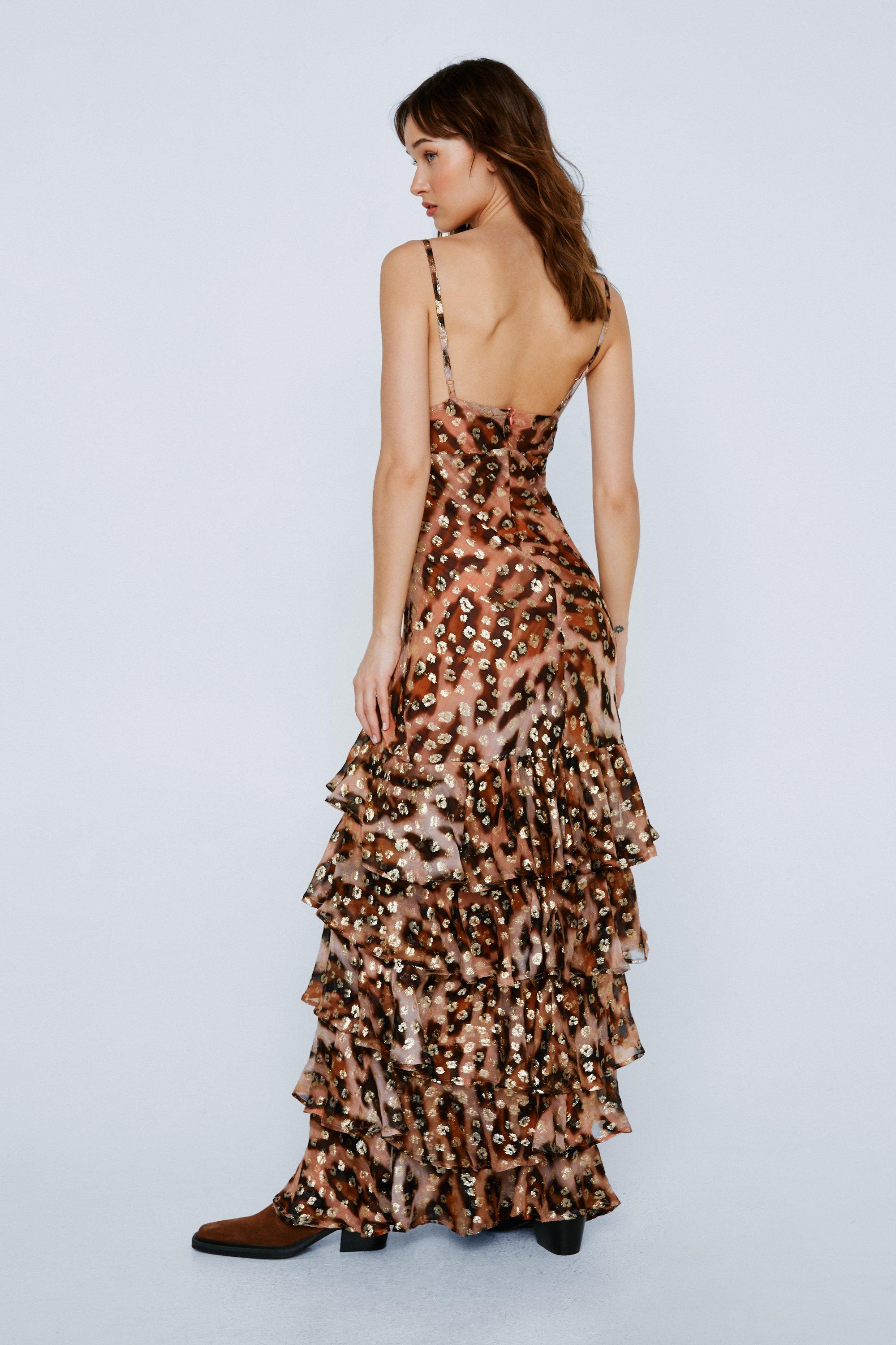 Petite leopard print outlet maxi dress