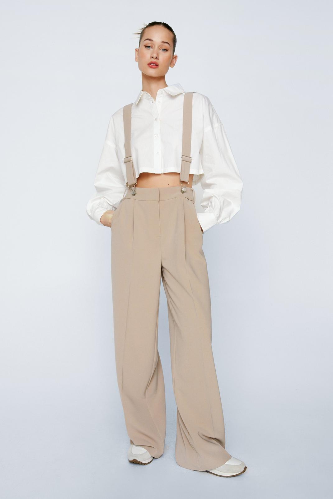 Neutral Brace Detail Trousers image number 1