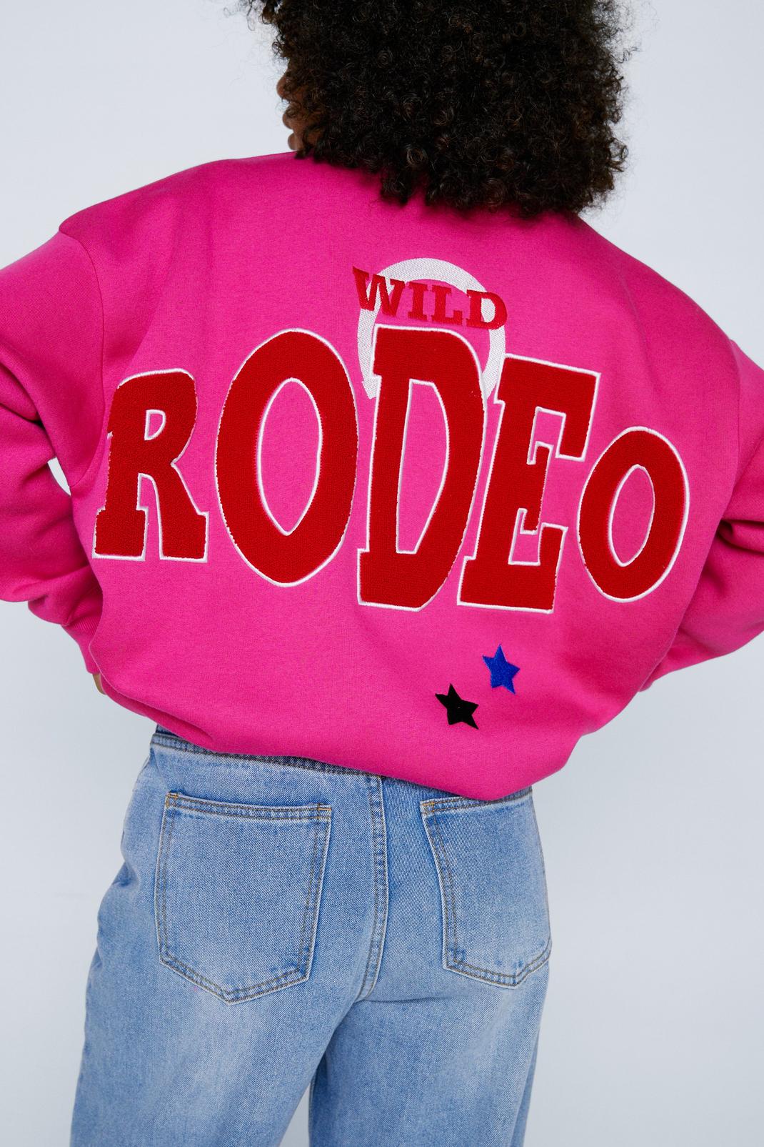 Pink Rodeo Back Detail Oversized Sweatshirt image number 1