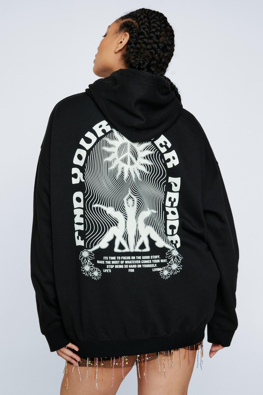 Black Plus Size Circa 06 Find Your Inner Peace Hoodie image number 1