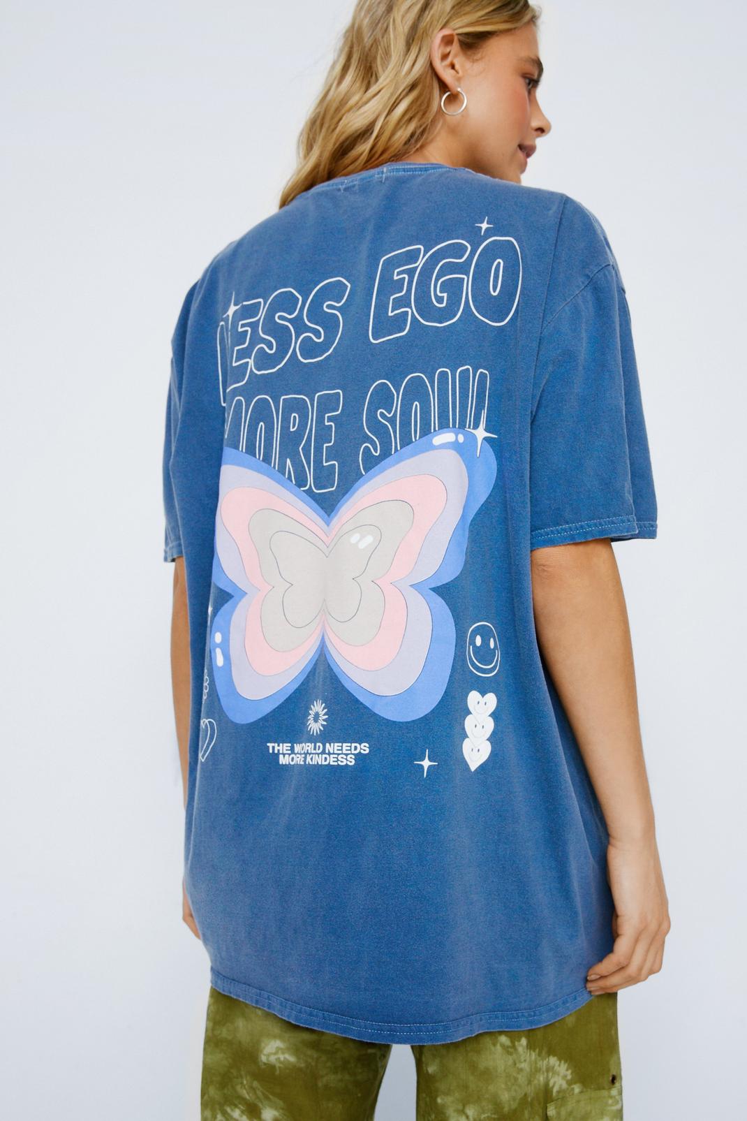 T-shirt à slogan Less Ego More Soul, Navy image number 1