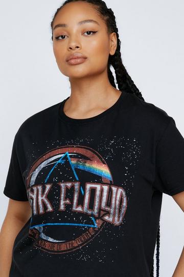 Black Plus Size Oversized Pink Floyd Graphic T-shirt