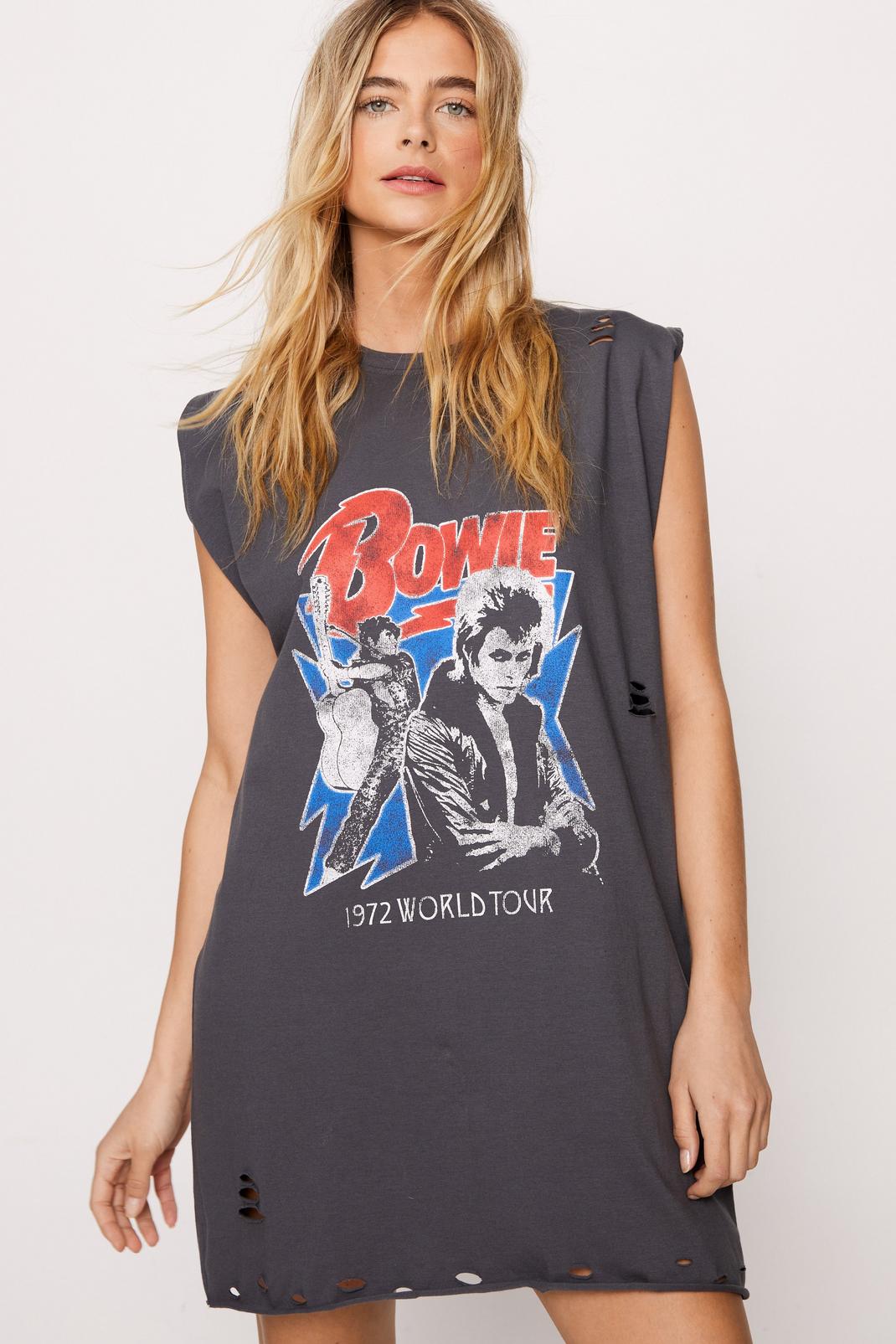 Charcoal Bowie Graphic Tank Dress image number 1