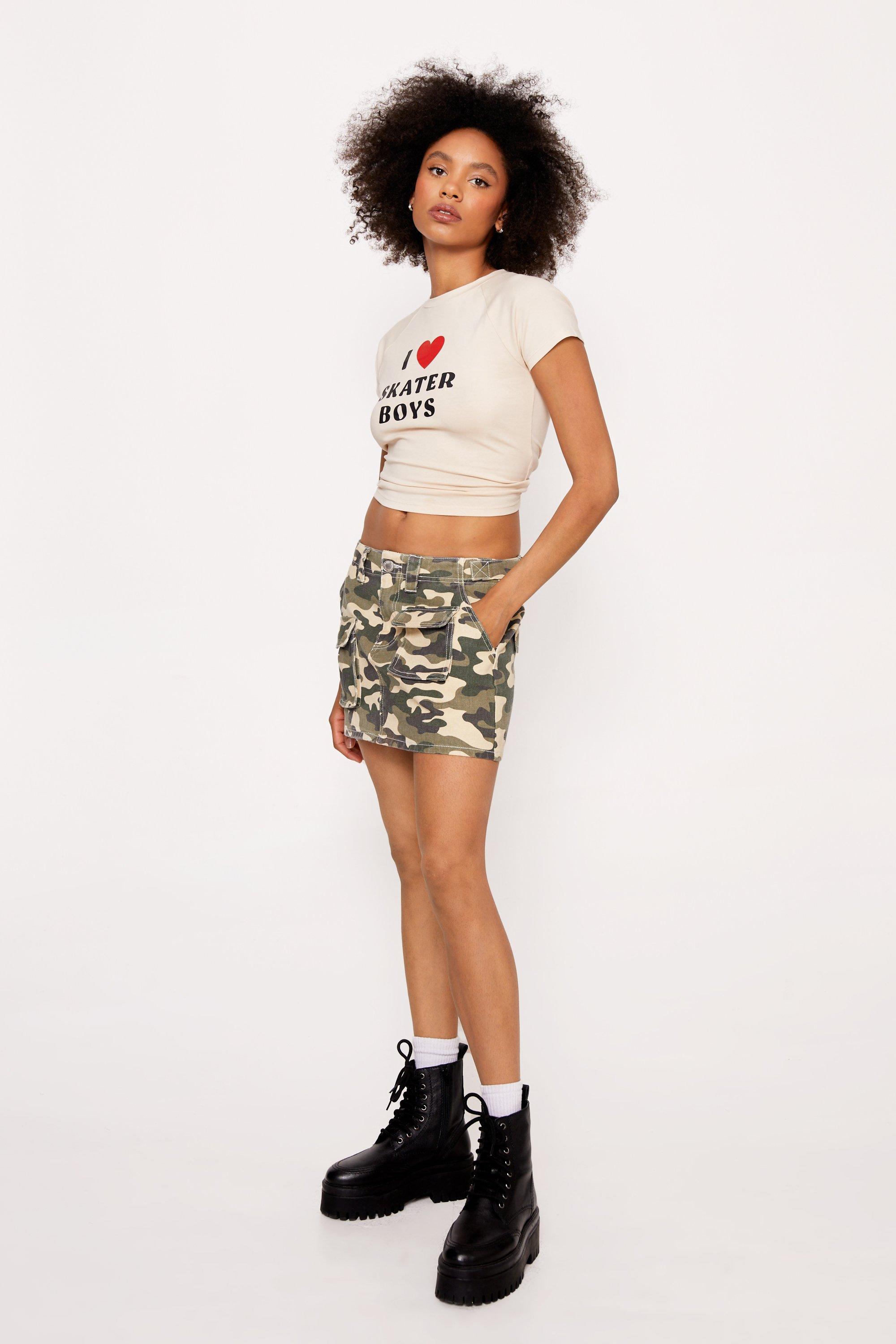 Camo Cargo Mini Skirt