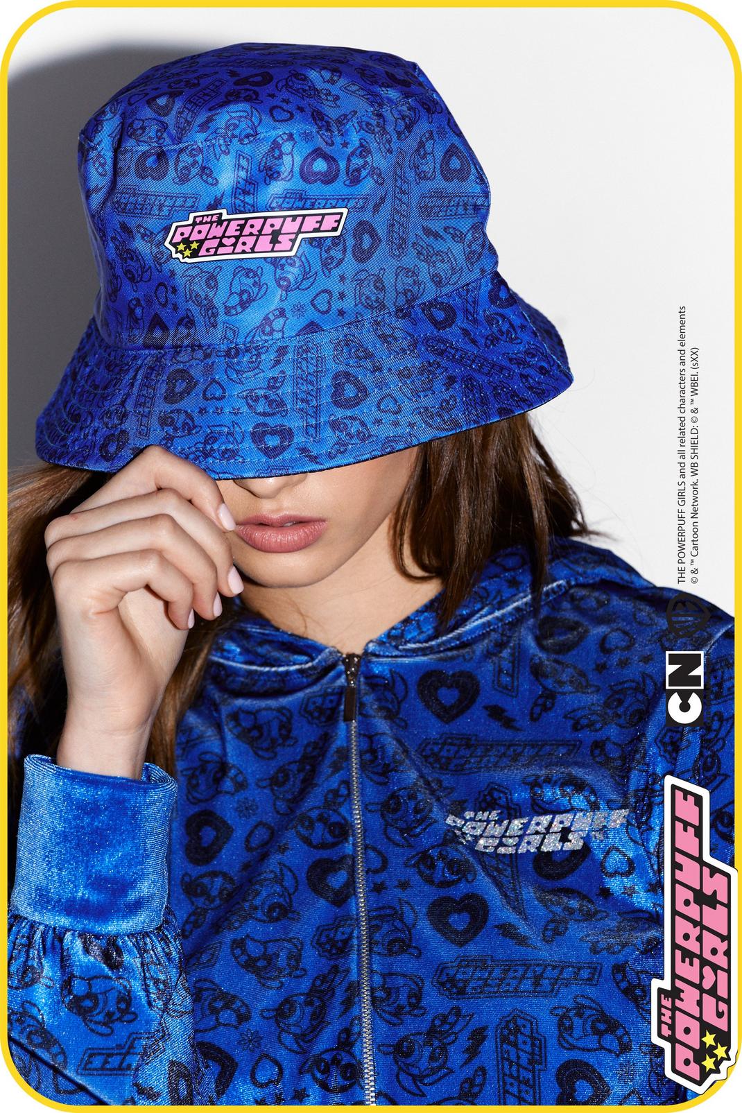 Blue The Powerpuff Girls Printed Bucket Hat image number 1