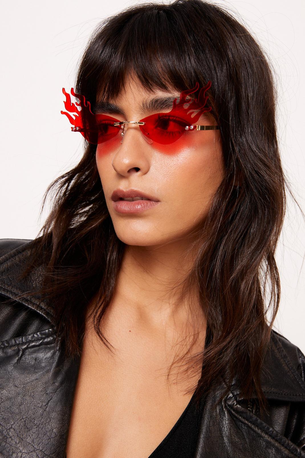 Red Flame Detail Sunglasses image number 1