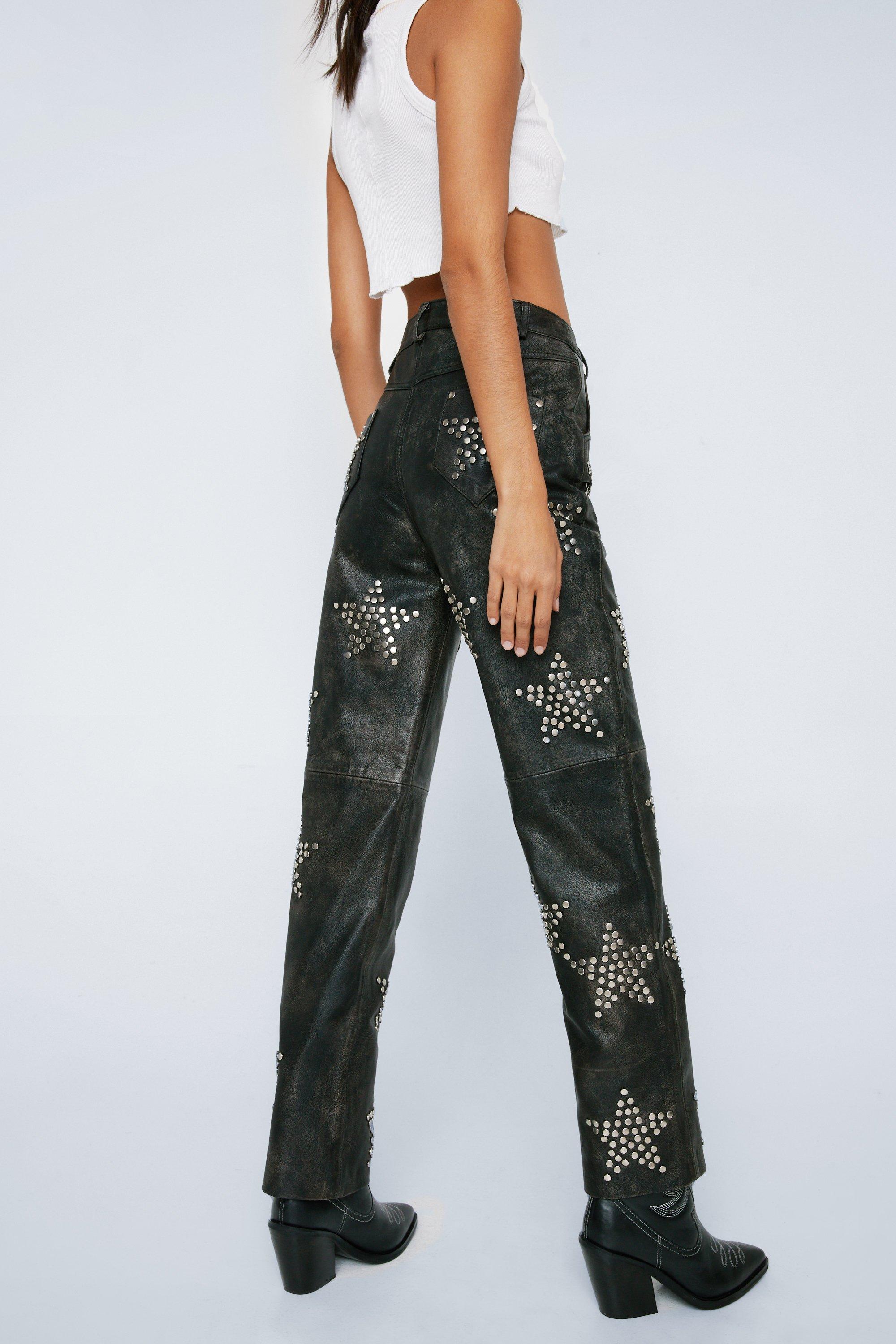 Studded Faux Leather Pants – Turn In Heads Shop Online