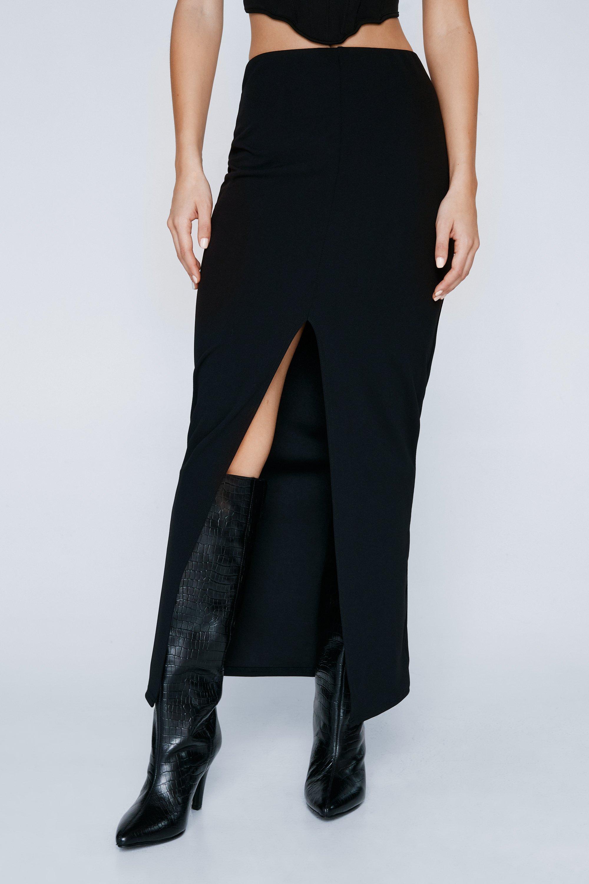 High Waist Split Front Maxi Skirt Nasty Gal