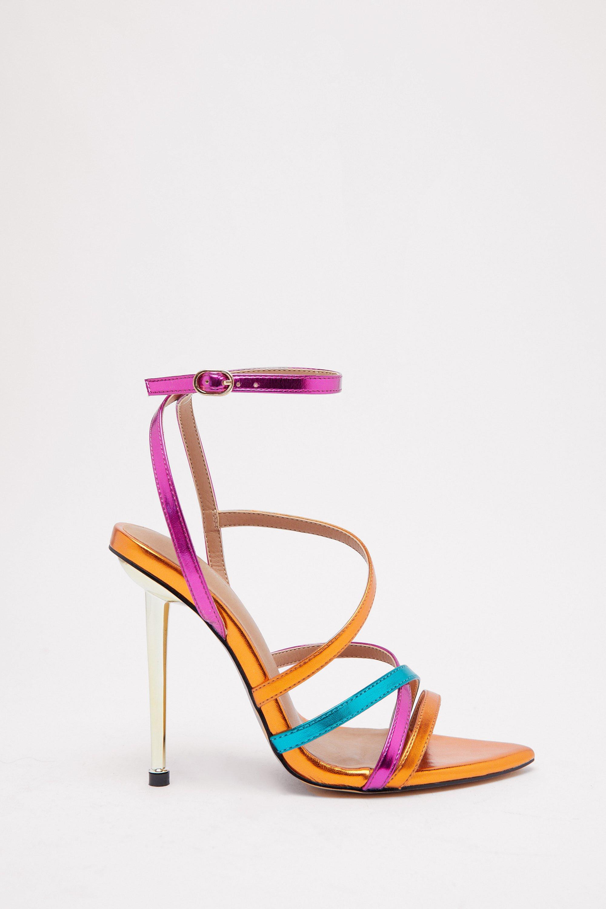 Multicolor discount sandals heels