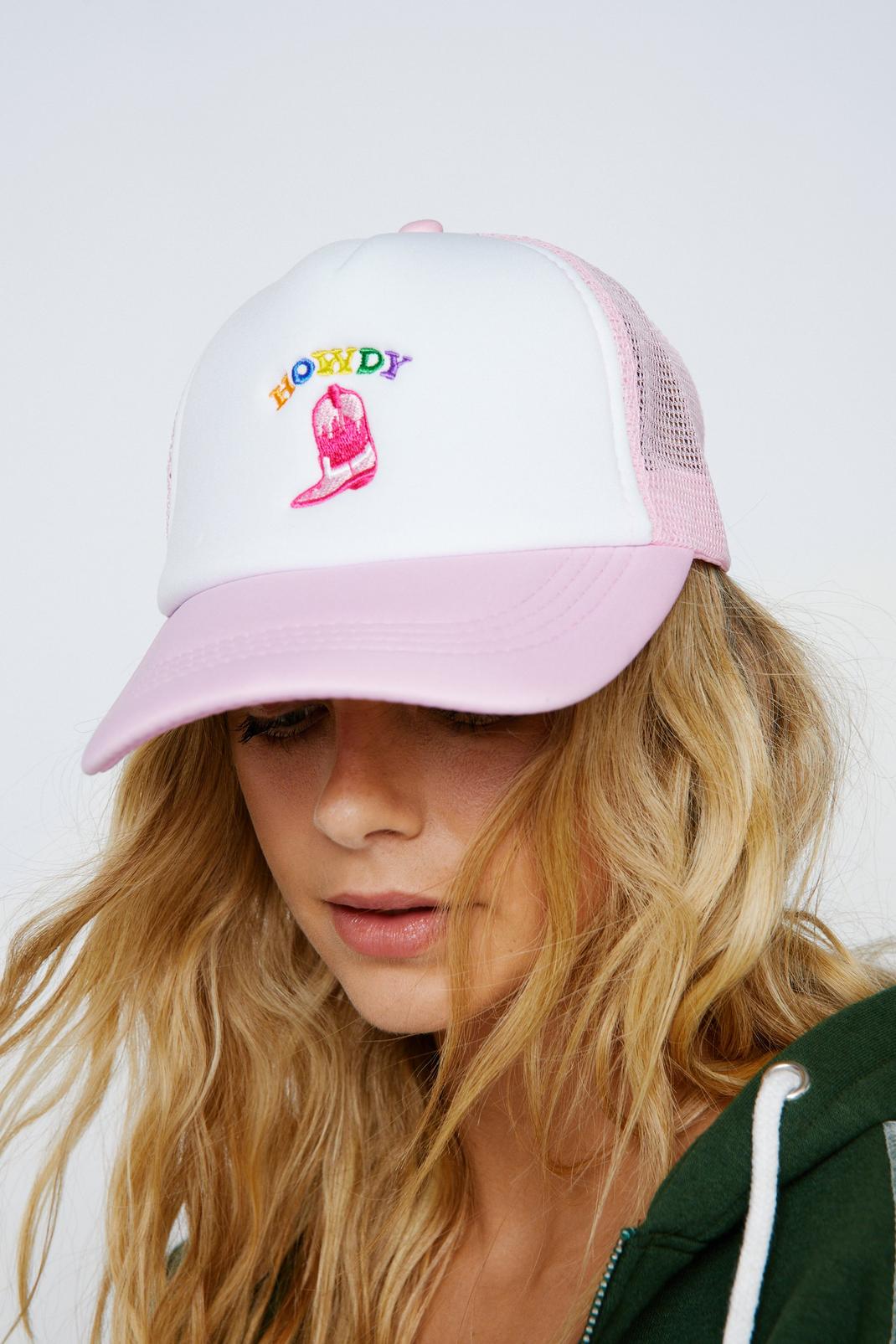 Casquette à broderie western Howdy, Pink image number 1