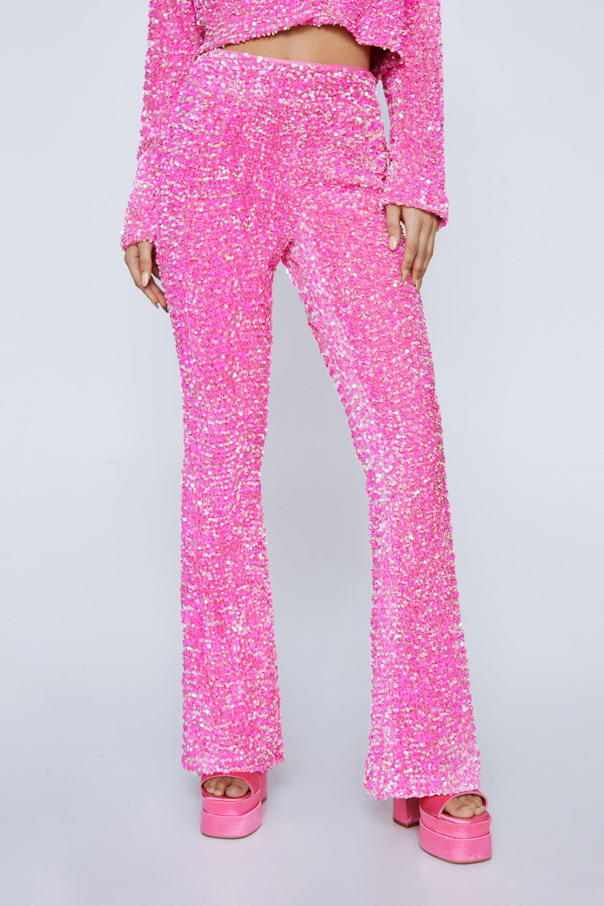  HCNTES Bell Bottoms Sparkly Flare Pants for Women