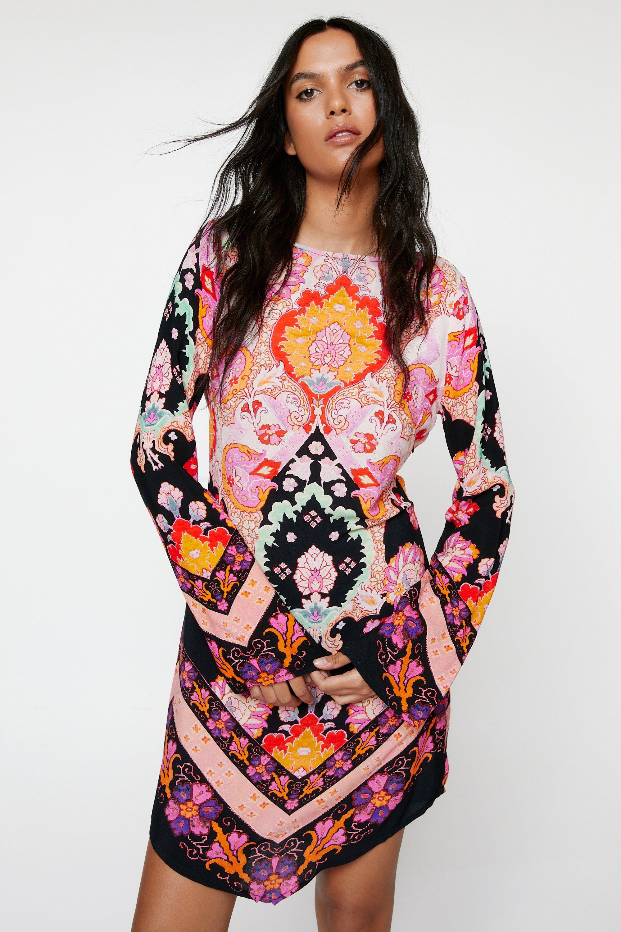 Paisley print mini dress best sale